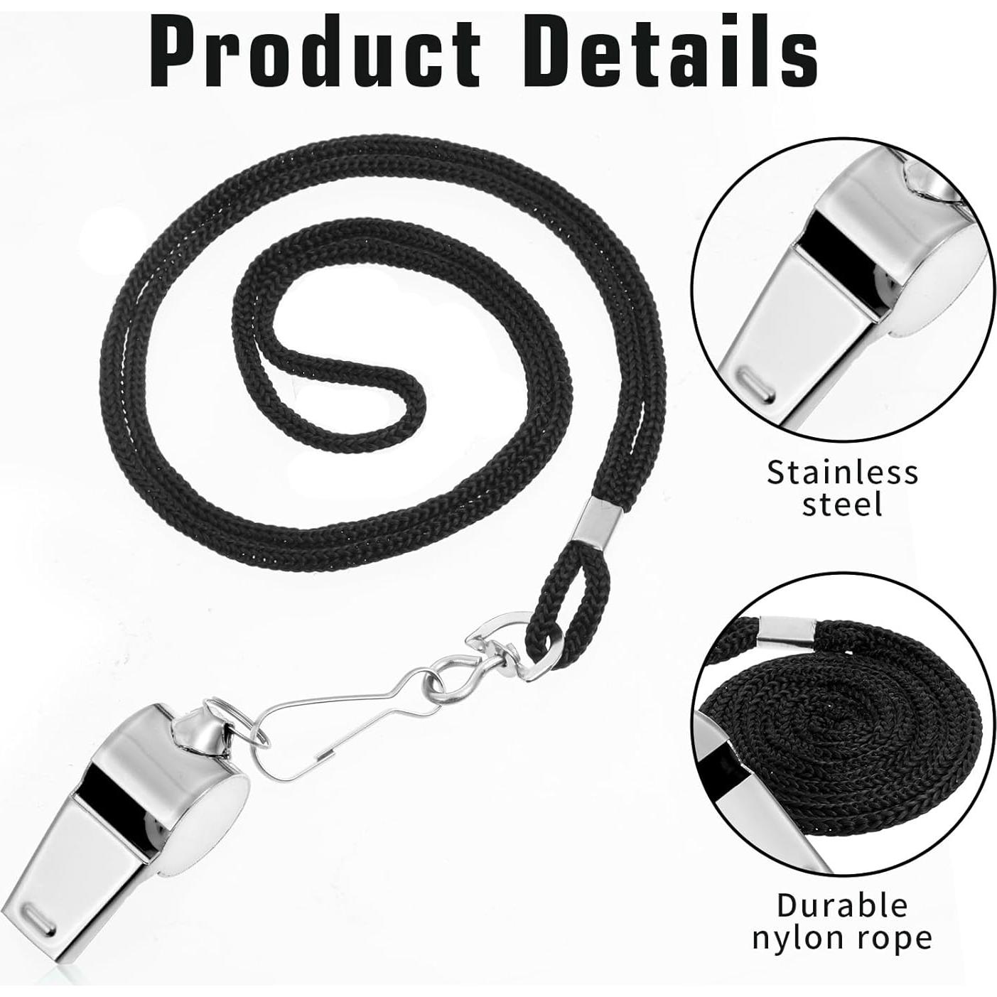 Silbatos de Metal Inoxidable Simarro - 2 Piezas con Cuerda