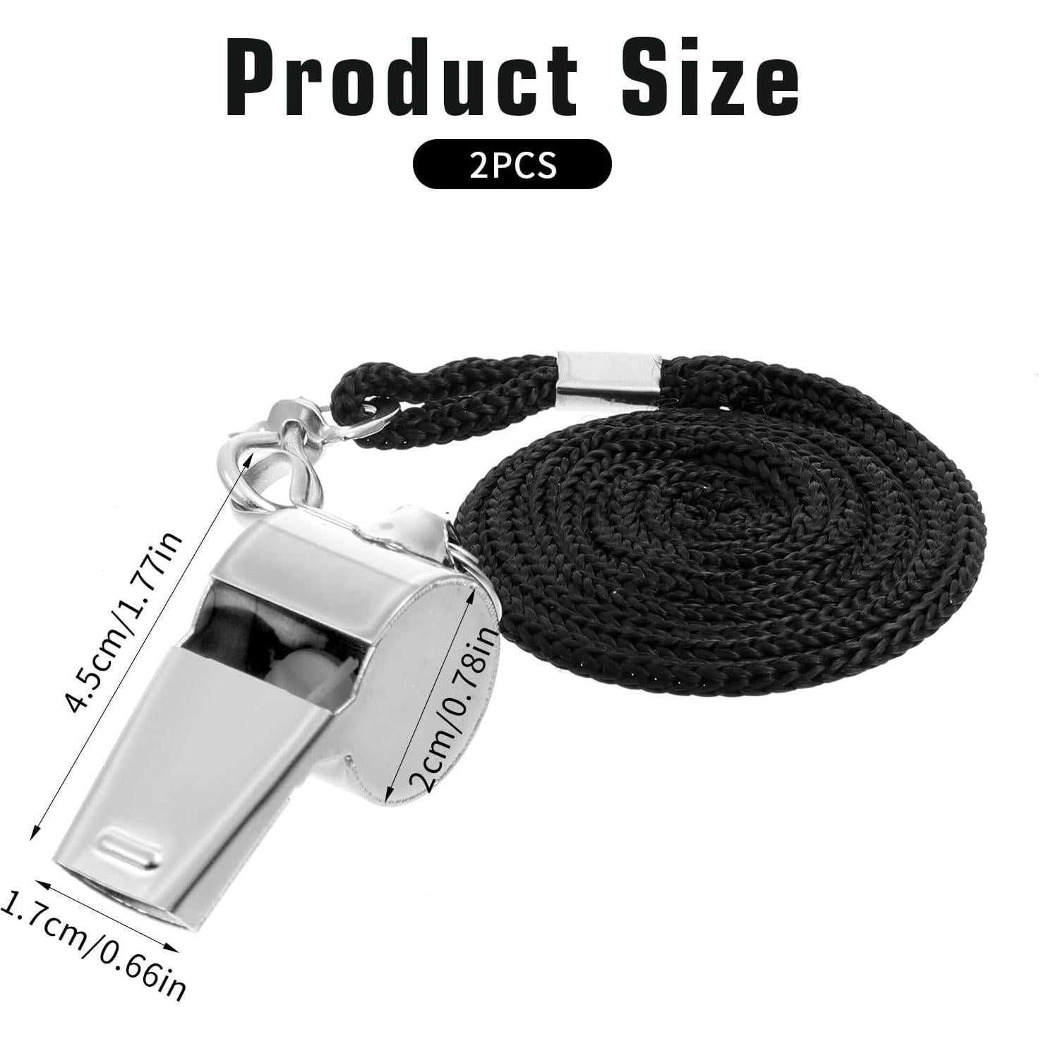 Silbatos de Metal Inoxidable Simarro - 2 Piezas con Cuerda