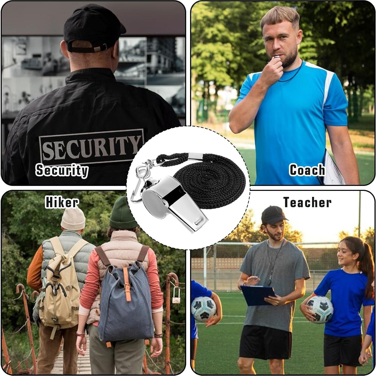 Silbatos de Metal Inoxidable Simarro - 2 Piezas con Cuerda