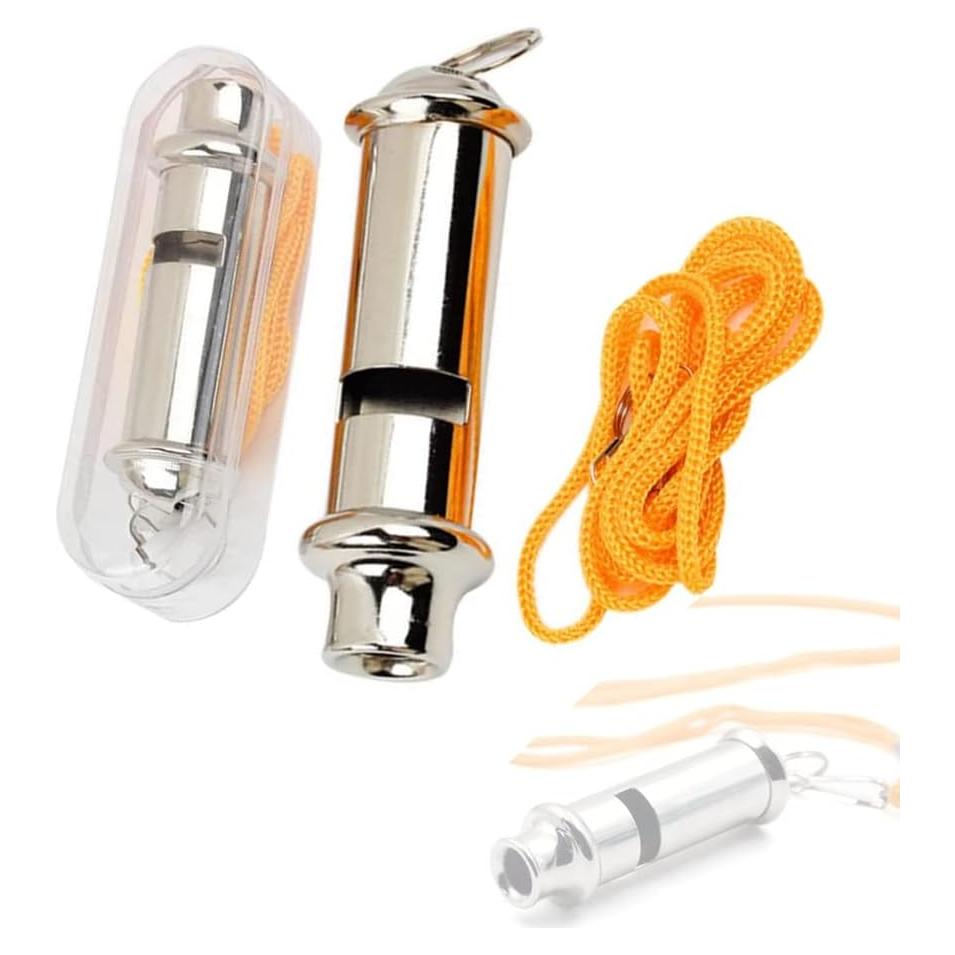 Silbato de Metal JLEivvi 2 Pcs con Cordón para Emergencias