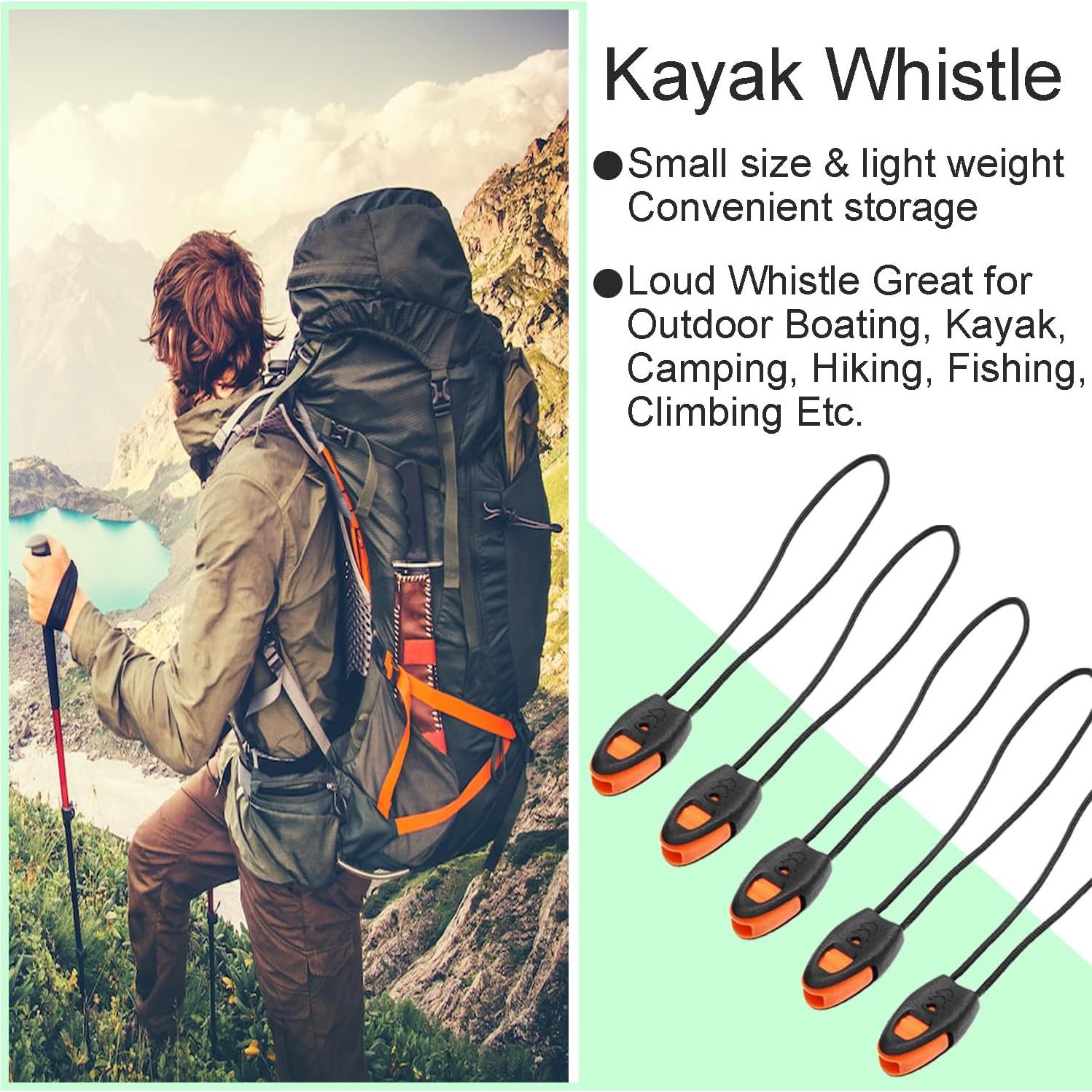 Paquete de 5 Silbatos de Emergencia CooBigo con Tirador