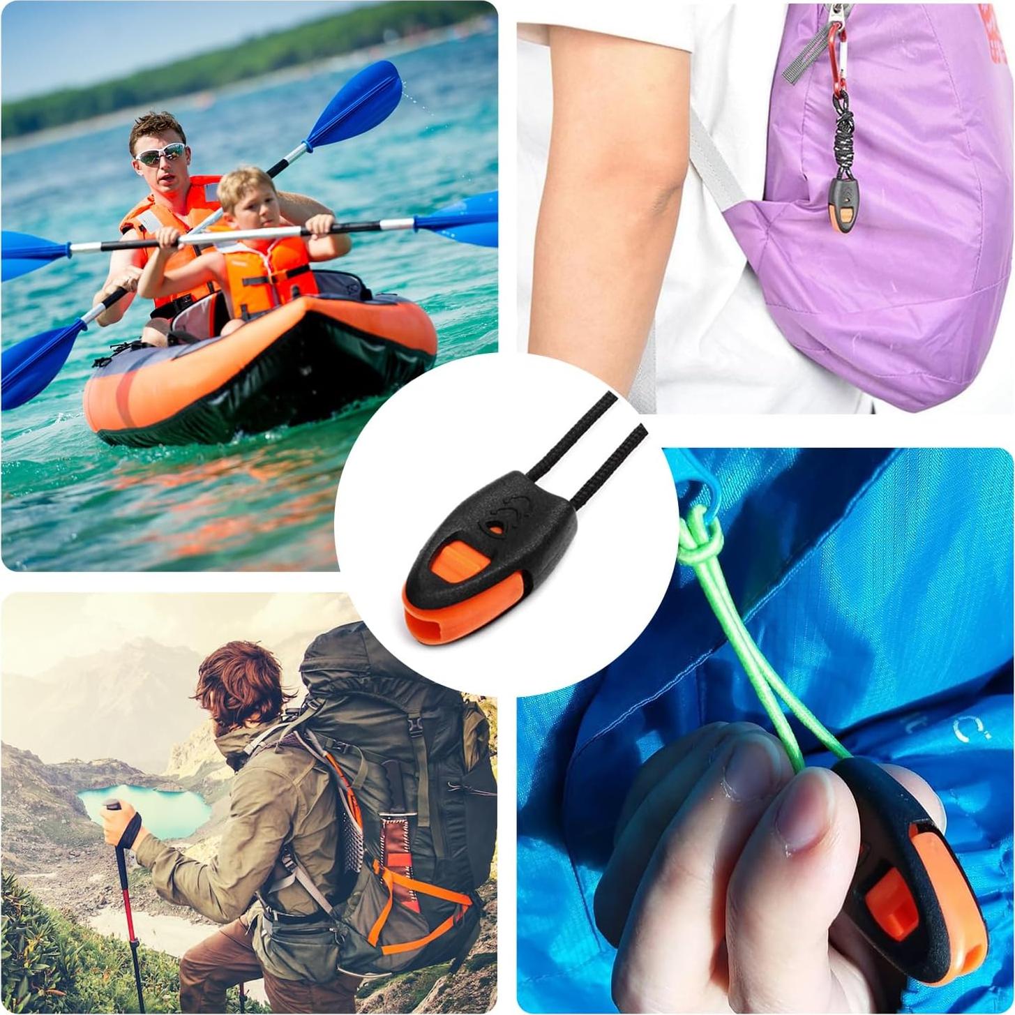 Paquete de 5 Silbatos de Emergencia CooBigo con Tirador