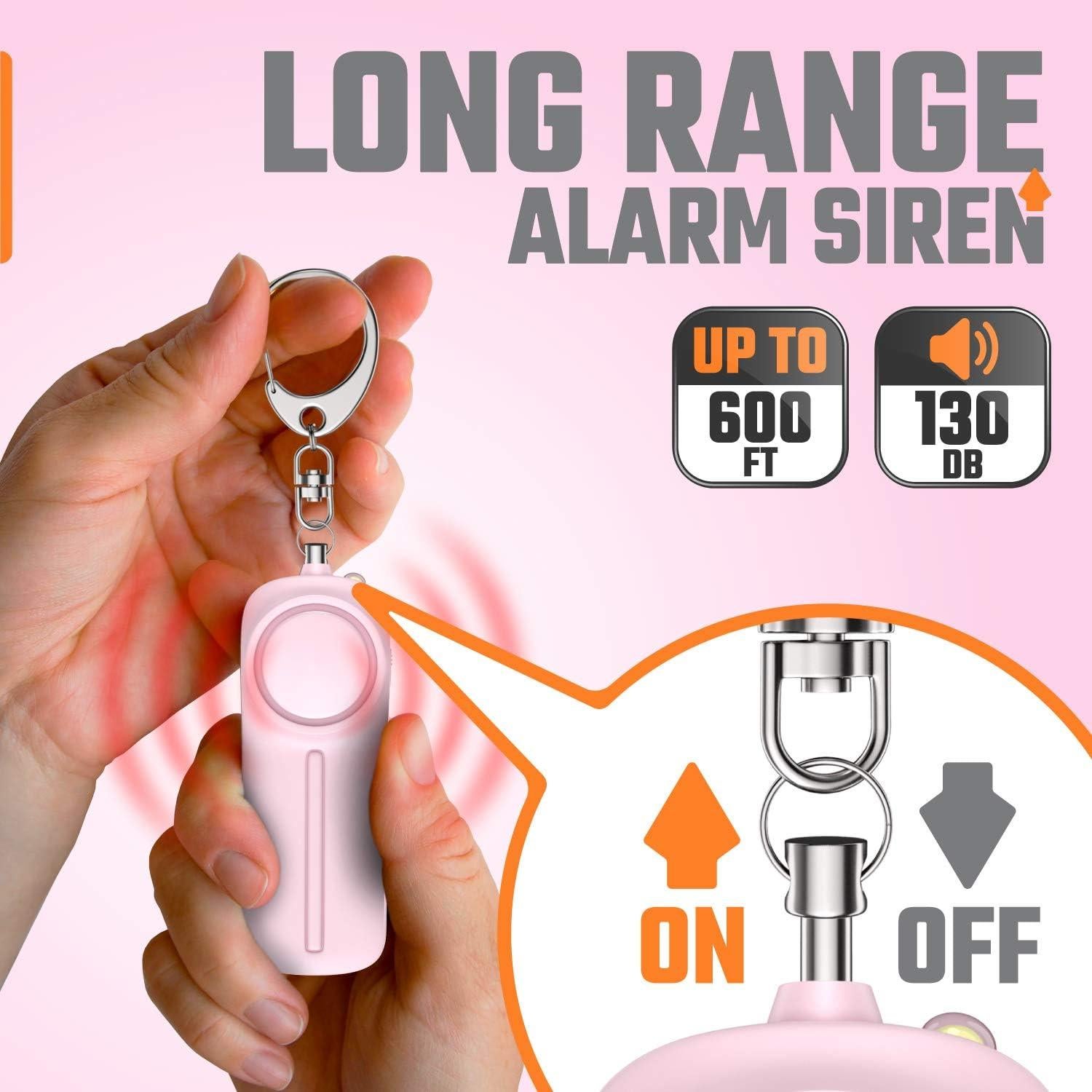 Llave de Alarma Personal WETEN Rosa 130 dB con Luz LED