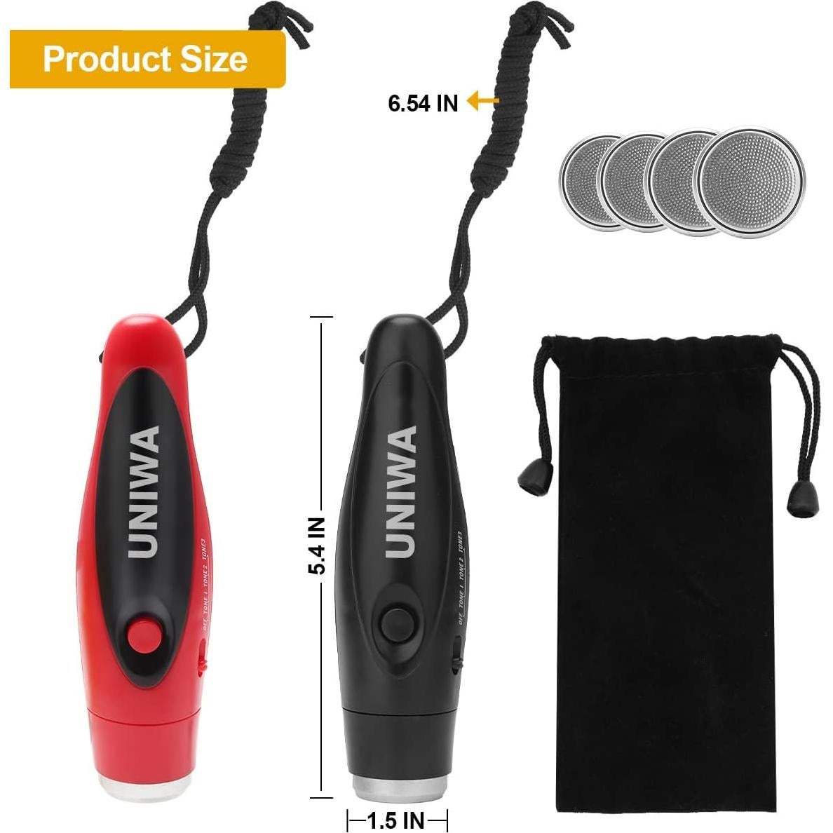 Silbatos Electrónicos UNIWA 2 Piezas 3 Tonos Alto Volumen