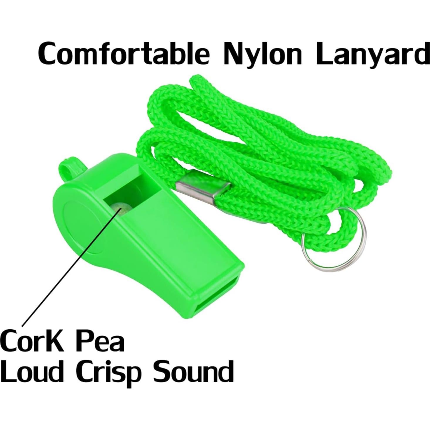 Silbatos Deportivos Hipat 12PCS Verdes con Cordón - Sonido Fuerte