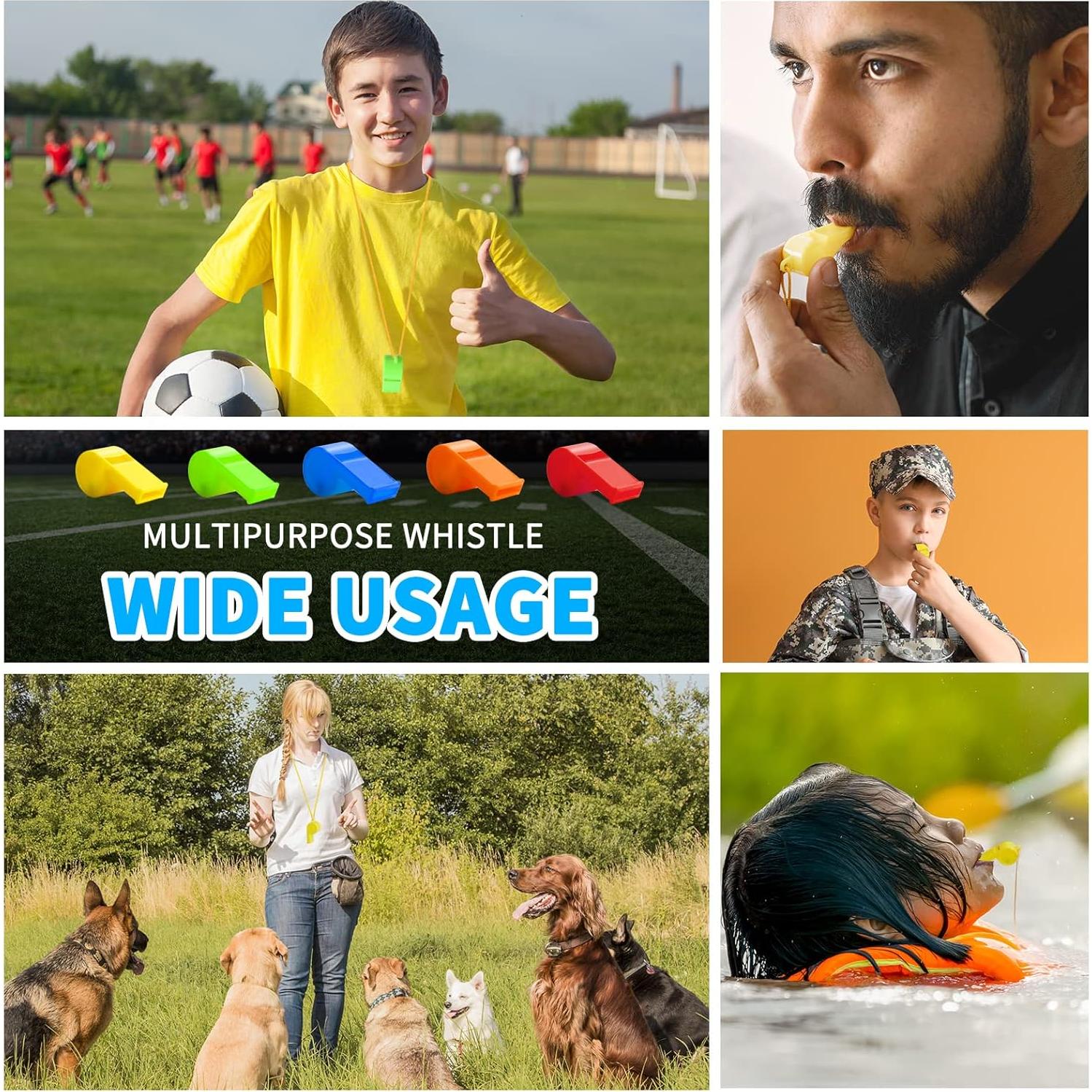 Silbatos de Plástico WSYUB 24Pcs Sonido Fuerte y Claro