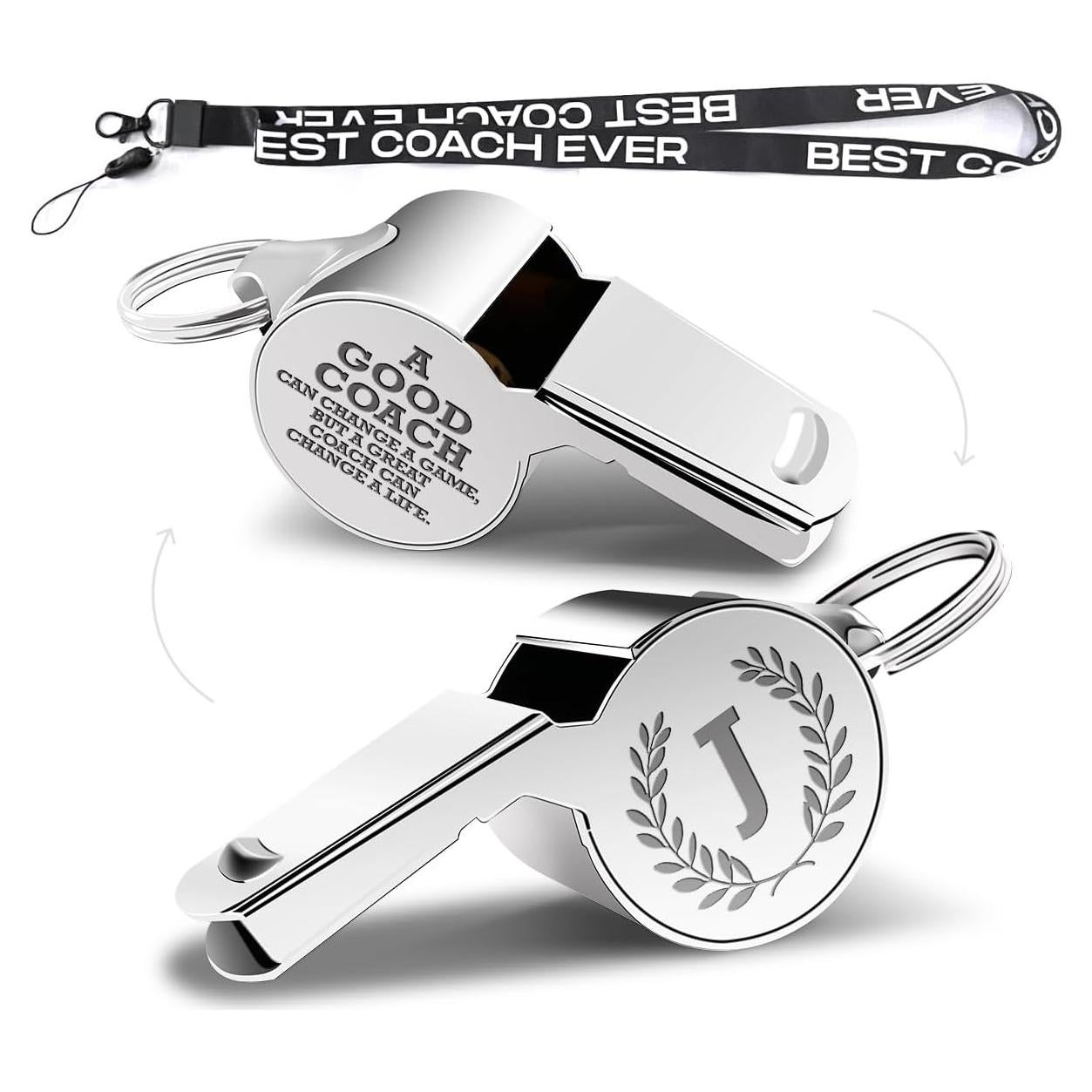 Silbato de Acero Inoxidable con Cordón y Caja de Regalo