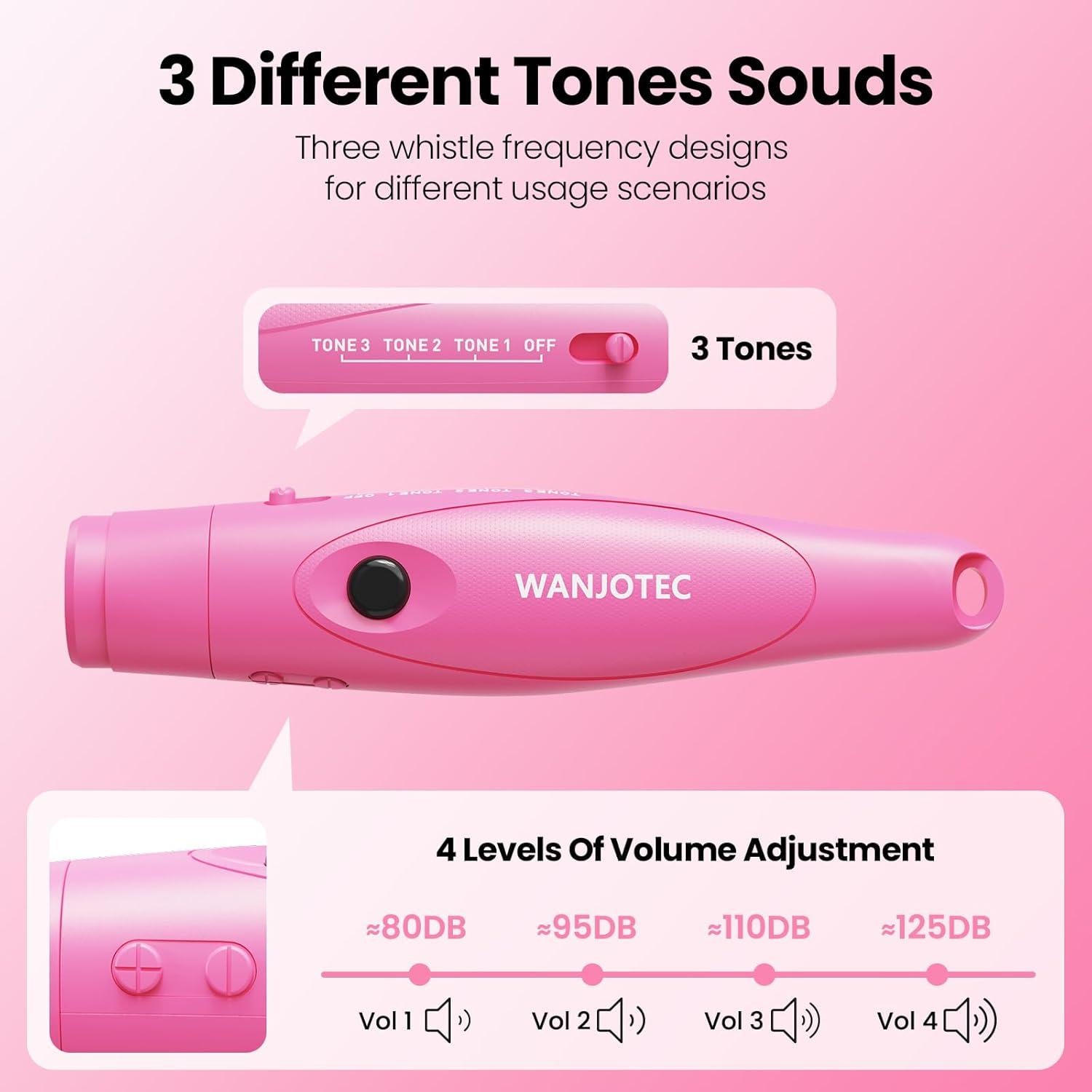 Silbato Electrónico WANJOTEC 130dB 3 Tonos Ajustables