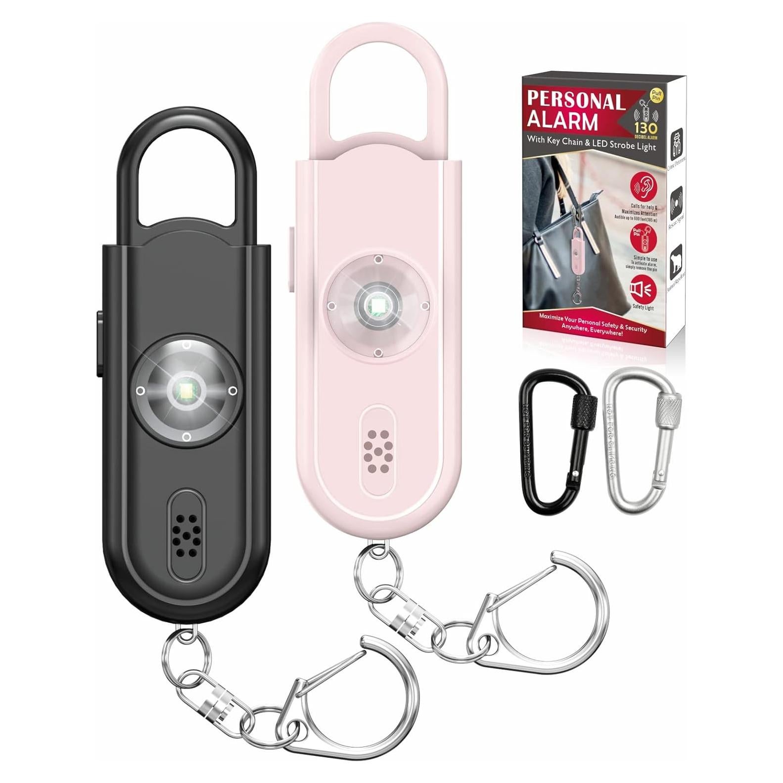 Alarma Personal VIGOROAD 130 dB con Luz LED Estroboscópica