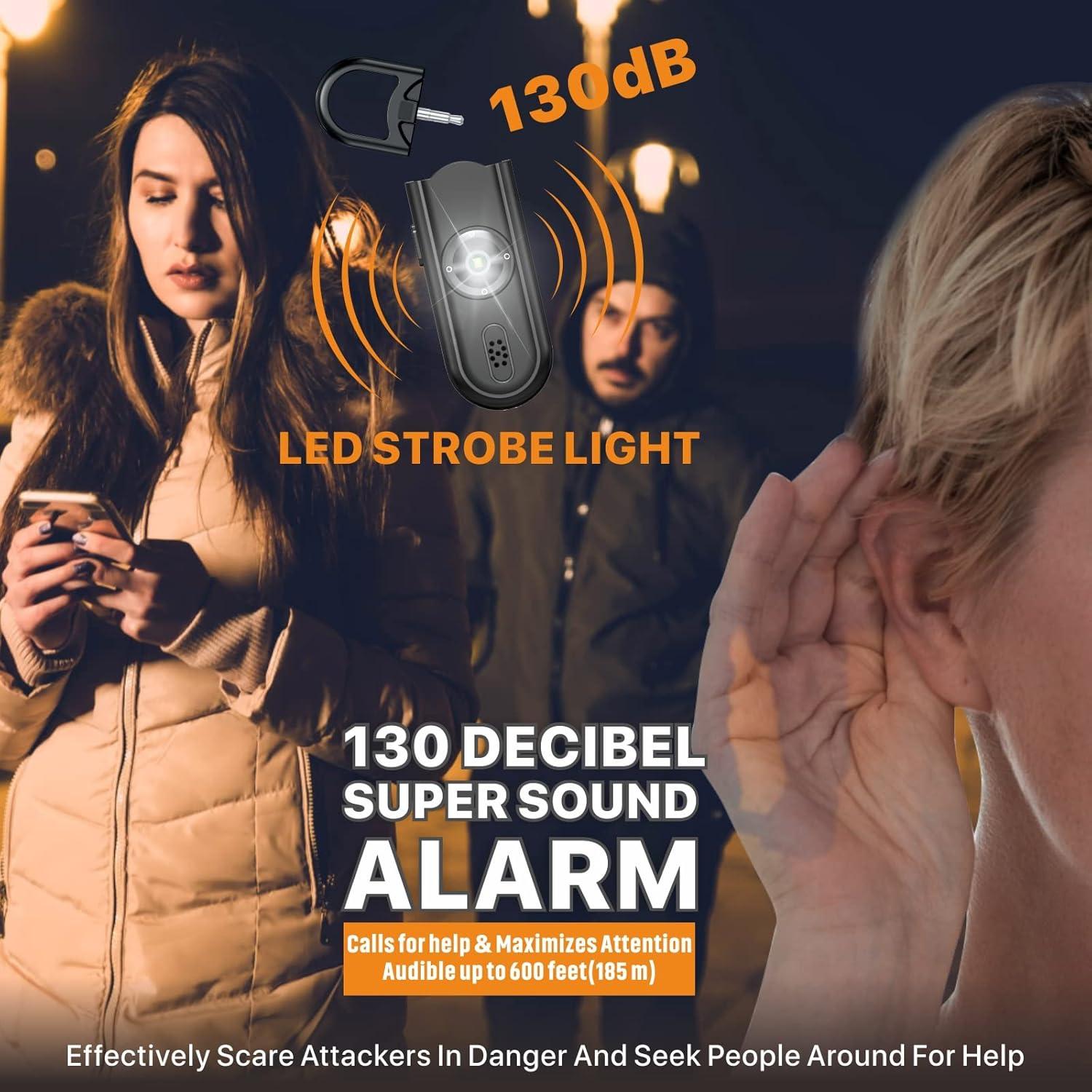 Alarma Personal VIGOROAD 130 dB con Luz LED Estroboscópica