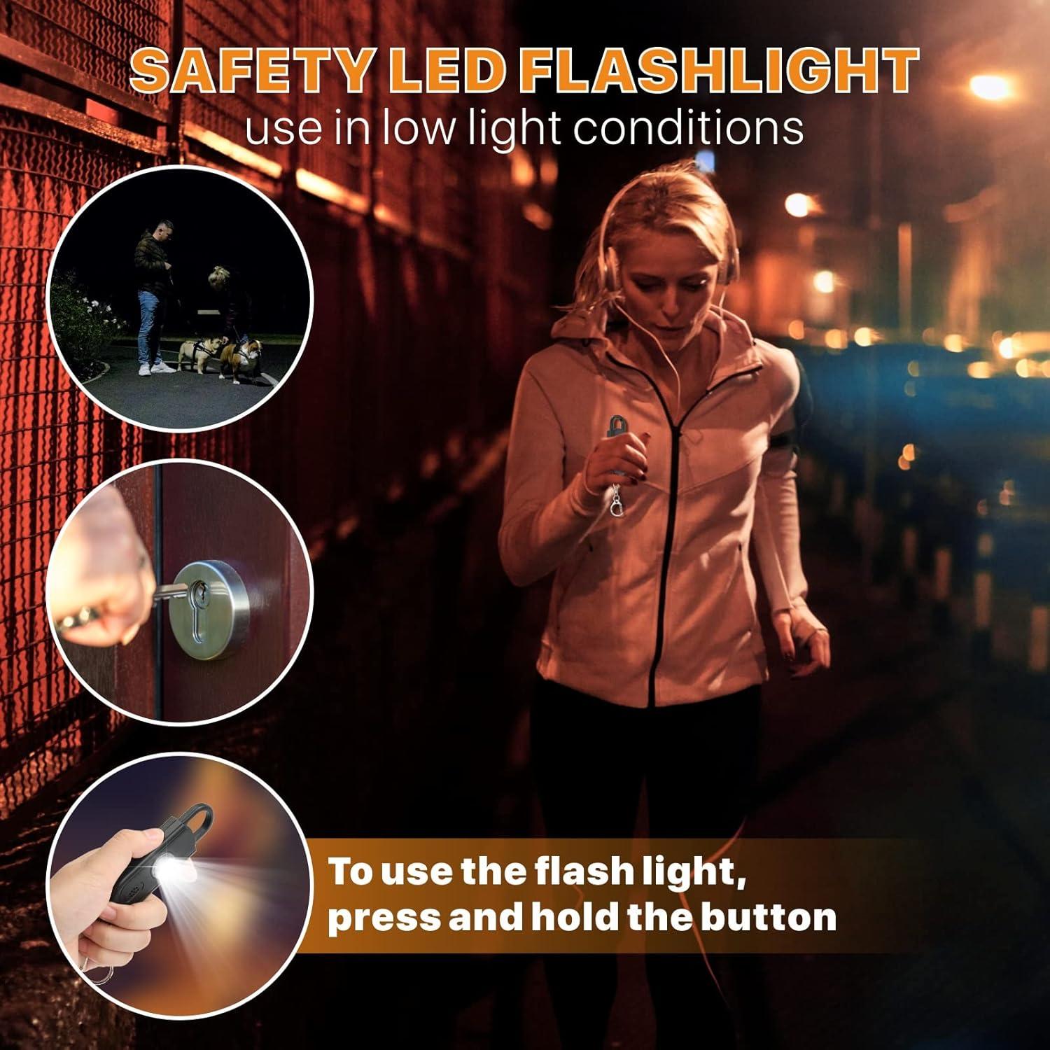 Alarma Personal VIGOROAD 130 dB con Luz LED Estroboscópica