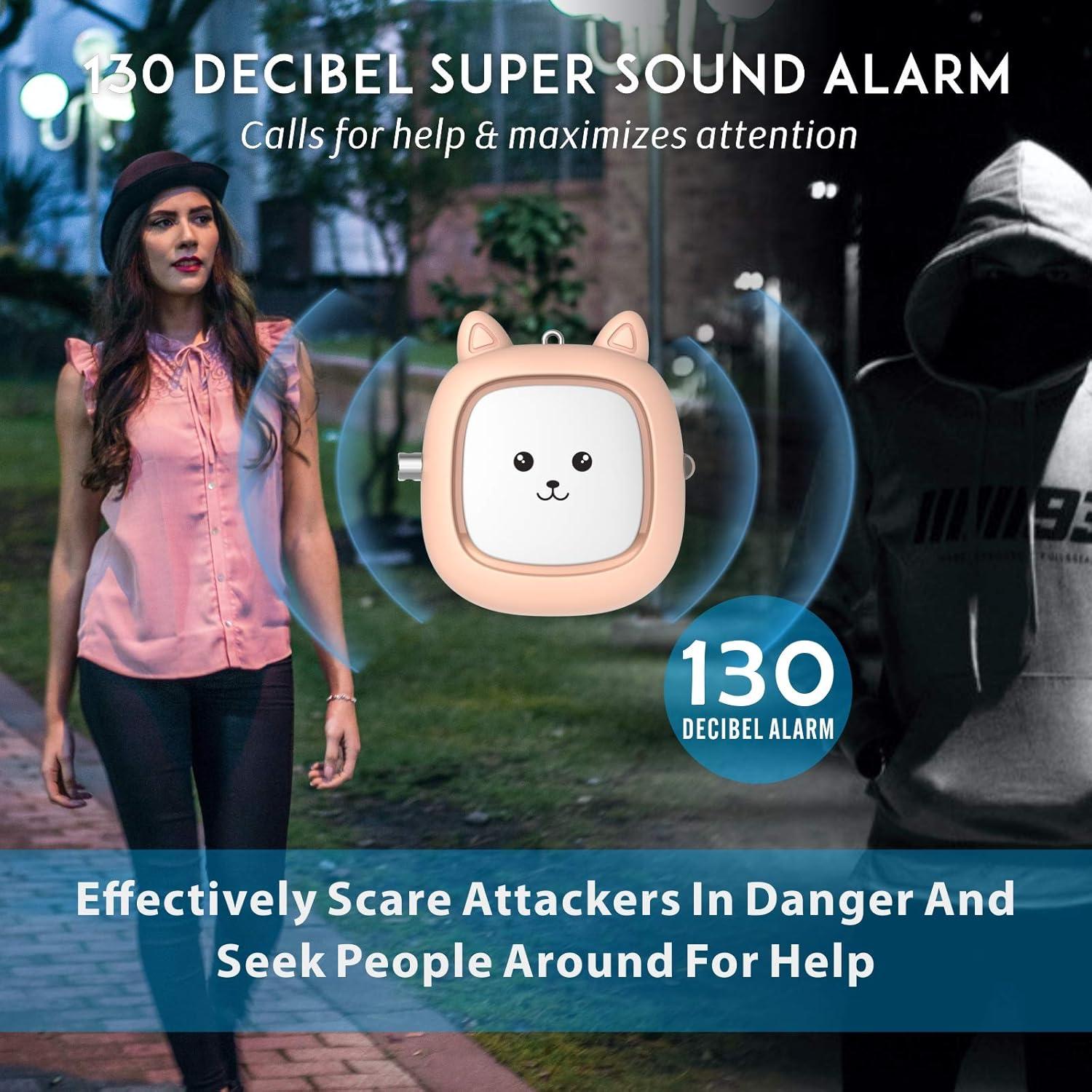 Alarma Personal VIGOROAD 130 dB con Luz LED - 2 Piezas