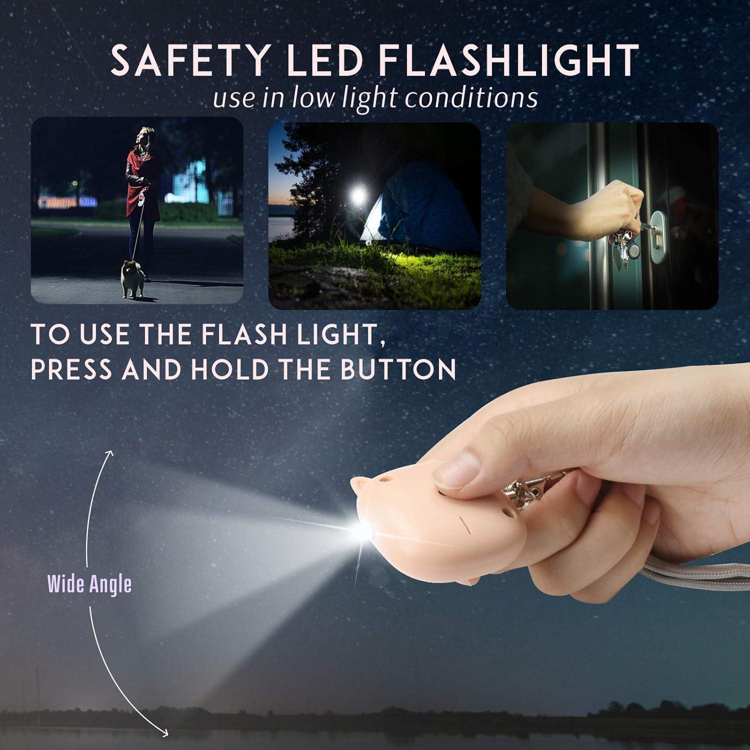 Alarma Personal VIGOROAD 130 dB con Luz LED - 2 Piezas