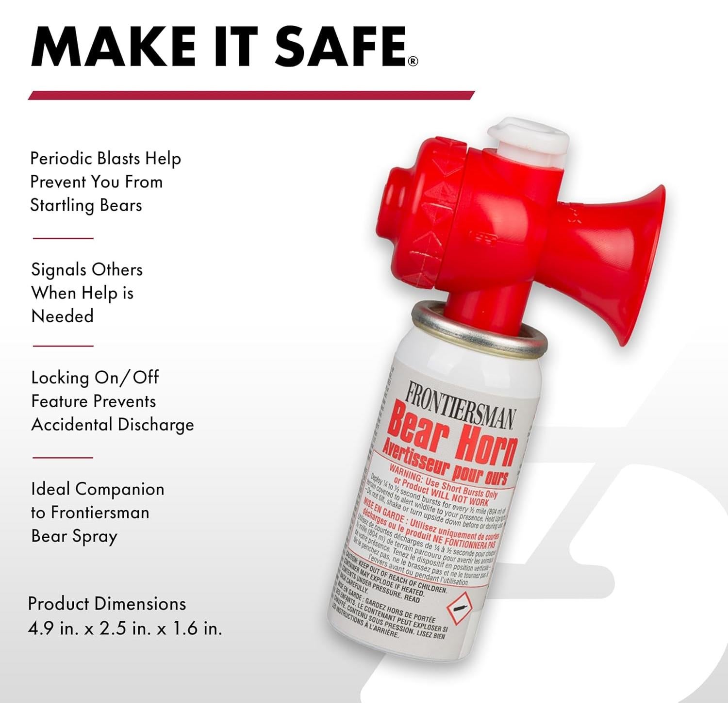 Cuerno para Osos SABRE Frontiersman 130dB 86g Ecológico