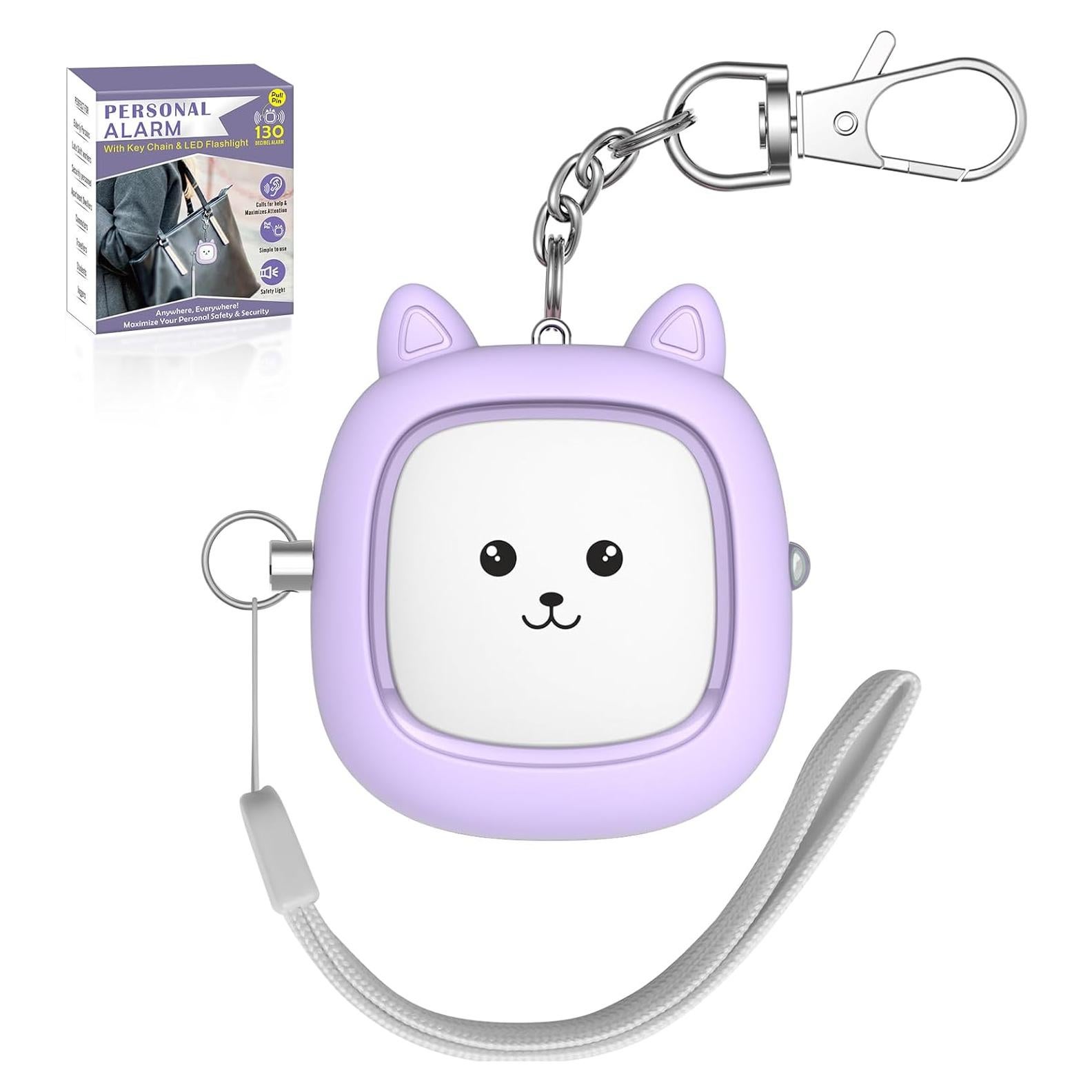 Alarma Personal VIGOROAD PA11 130 dB con Luz LED Púrpura