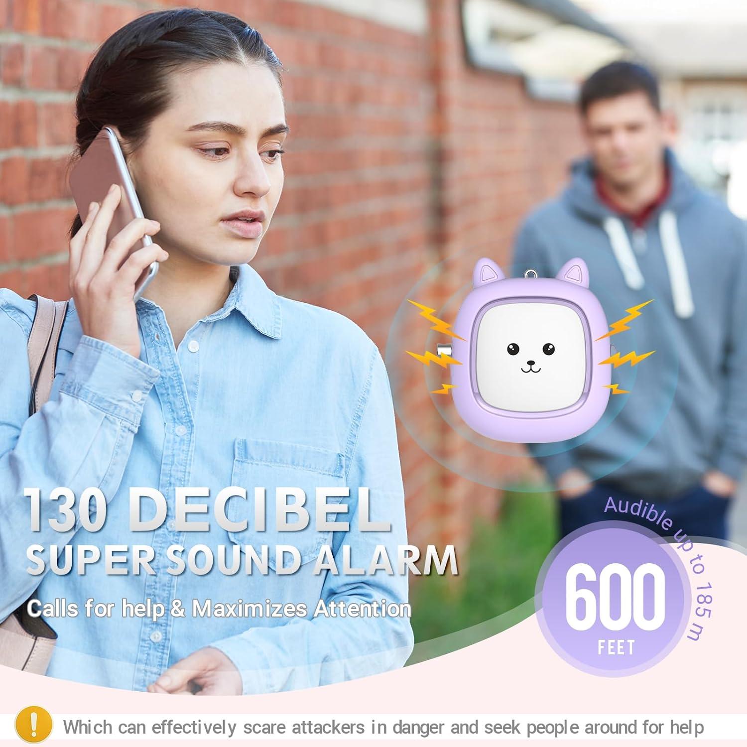 Alarma Personal VIGOROAD PA11 130 dB con Luz LED Púrpura