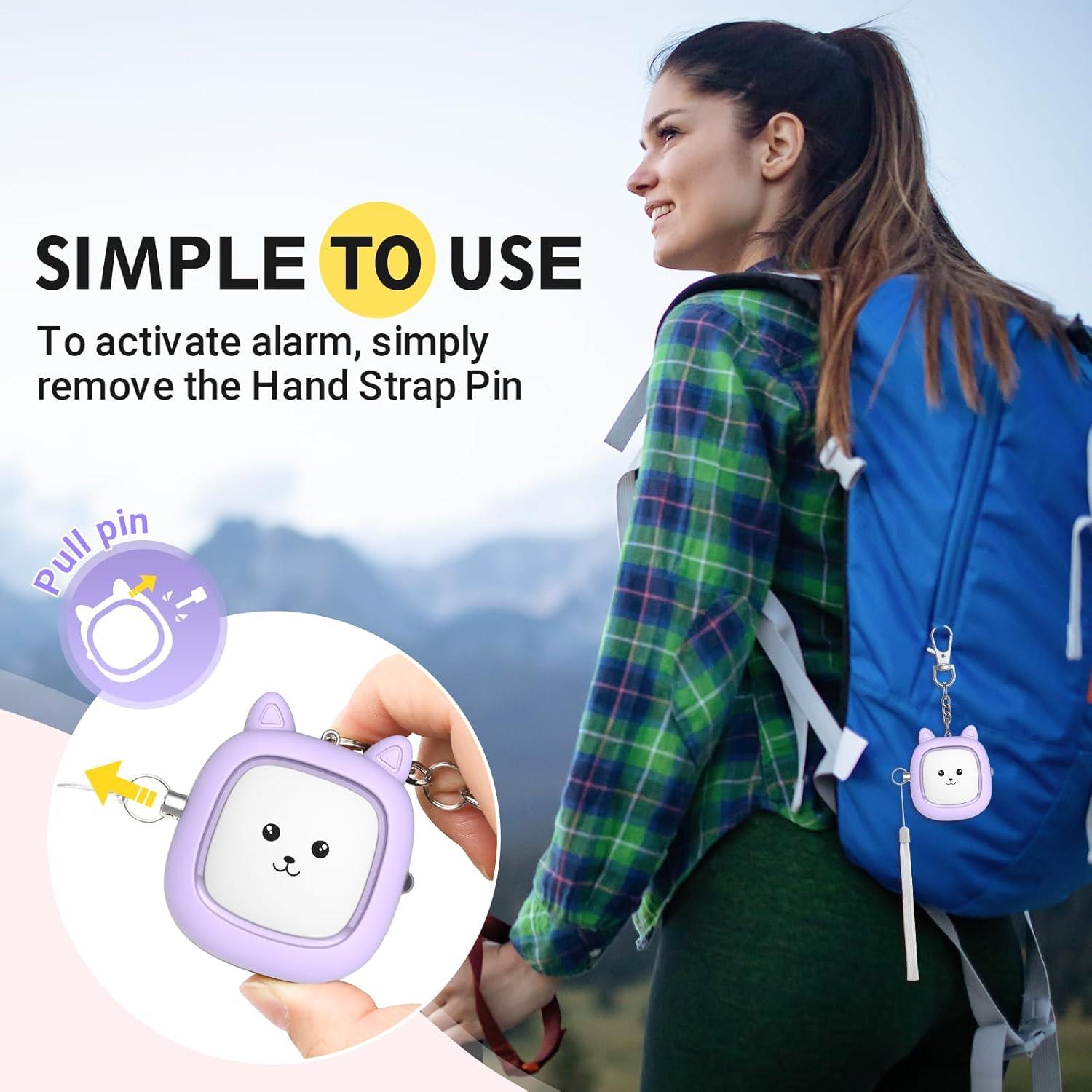 Alarma Personal VIGOROAD PA11 130 dB con Luz LED Púrpura