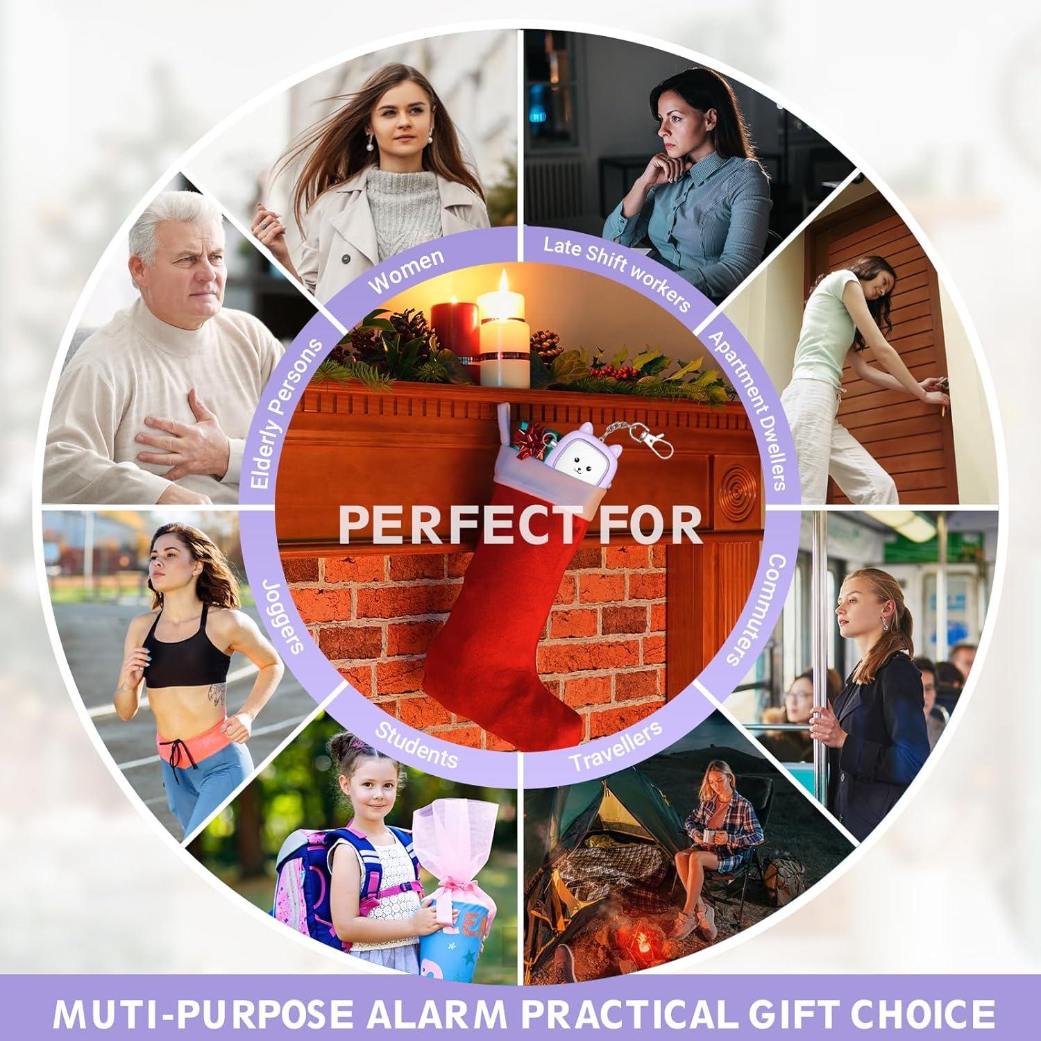 Alarma Personal VIGOROAD PA11 130 dB con Luz LED Púrpura