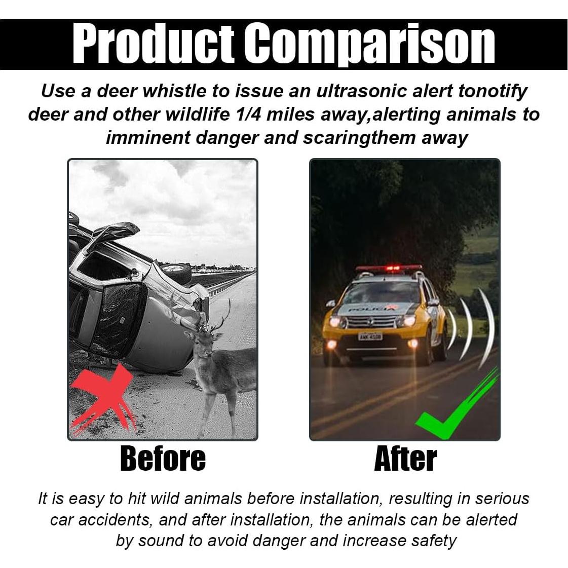 Silbatos para Ciervos JOYCOURT - 4 Paquetes, ABS, 12.5 cm