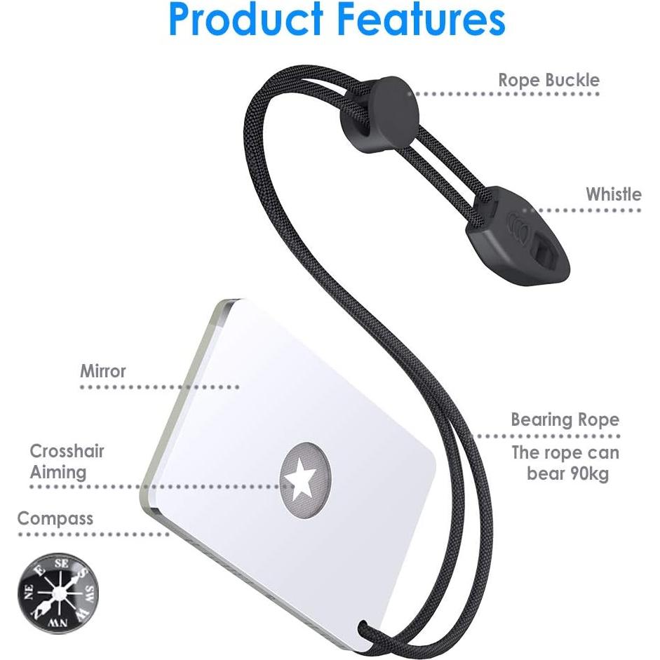 Espejo de Supervivencia Luca Elf Aid 5.1 x 7.6 cm con Brújula