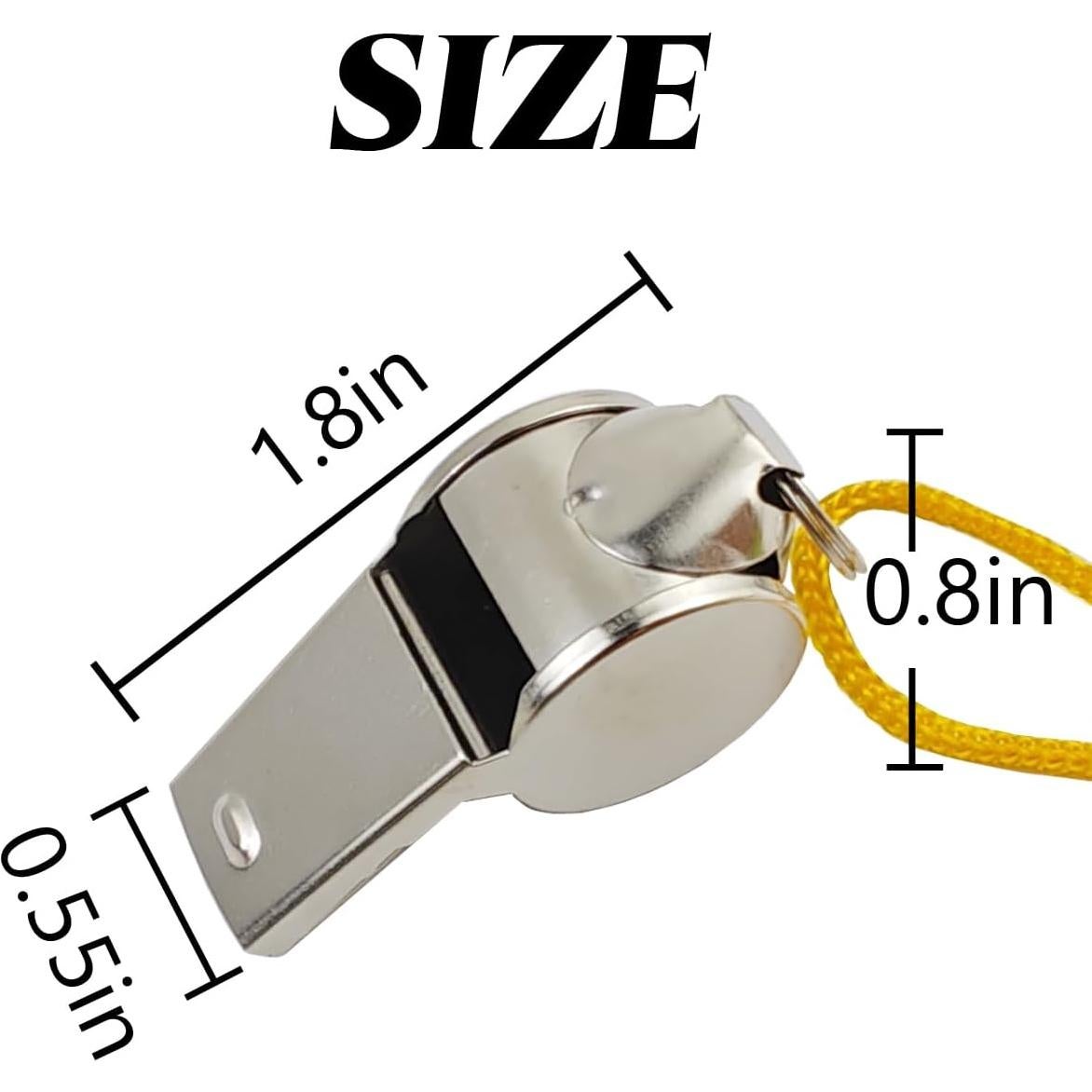 24 Silbatos de Acero Inoxidable ROYHOO con Cordón - Sonido Fuerte