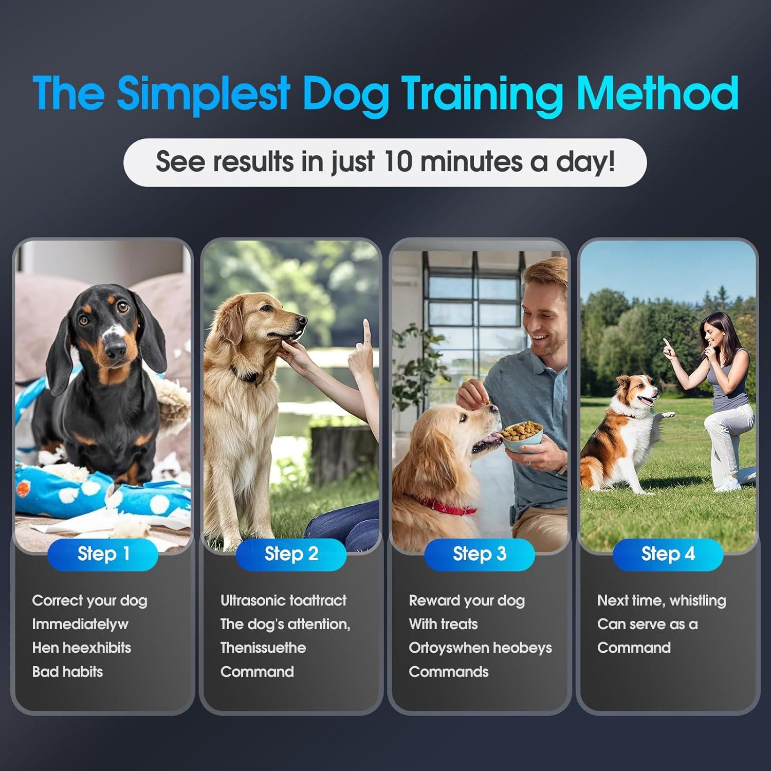 Silbato para Perros KIVORA 4 Pack Ultrasonido Ajustable