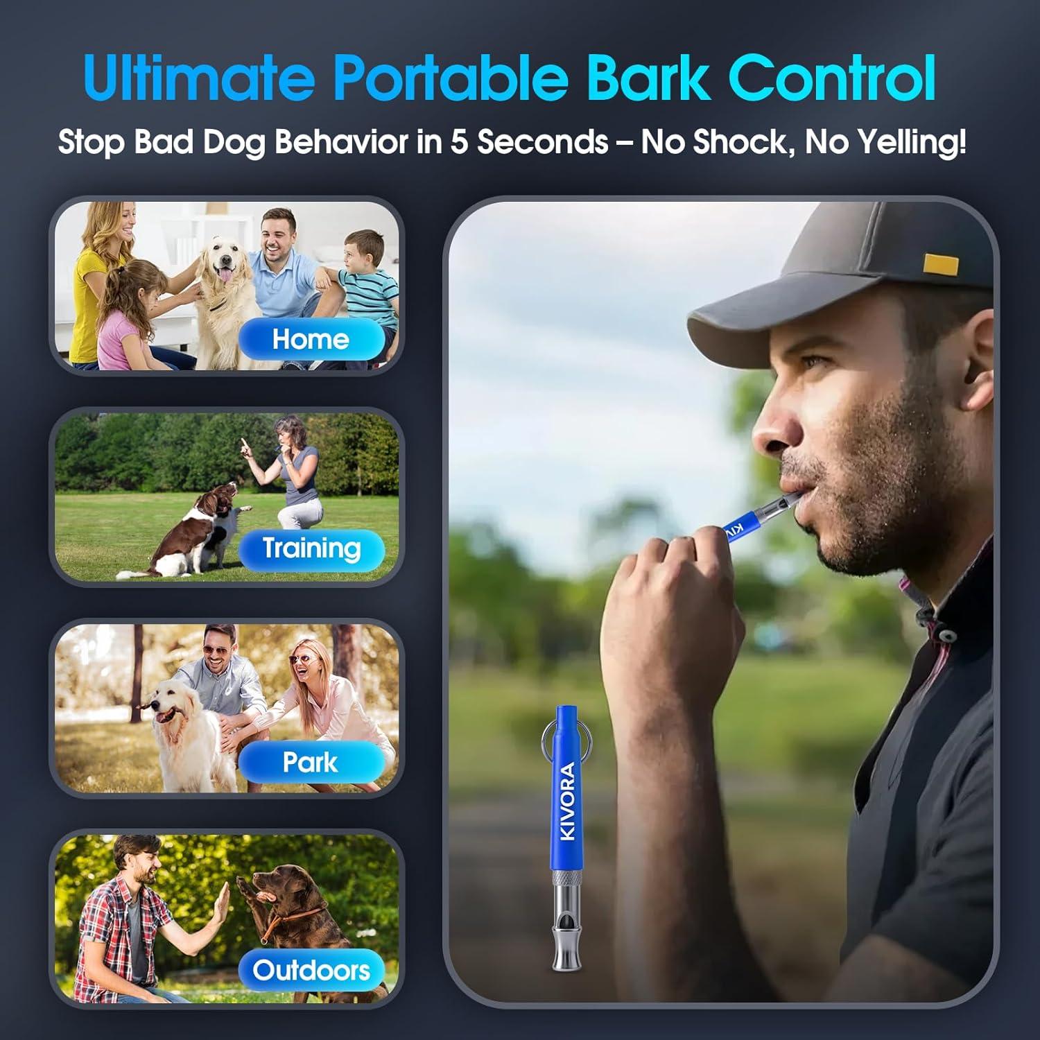 Silbato para Perros KIVORA 4 Pack Ultrasonido Ajustable