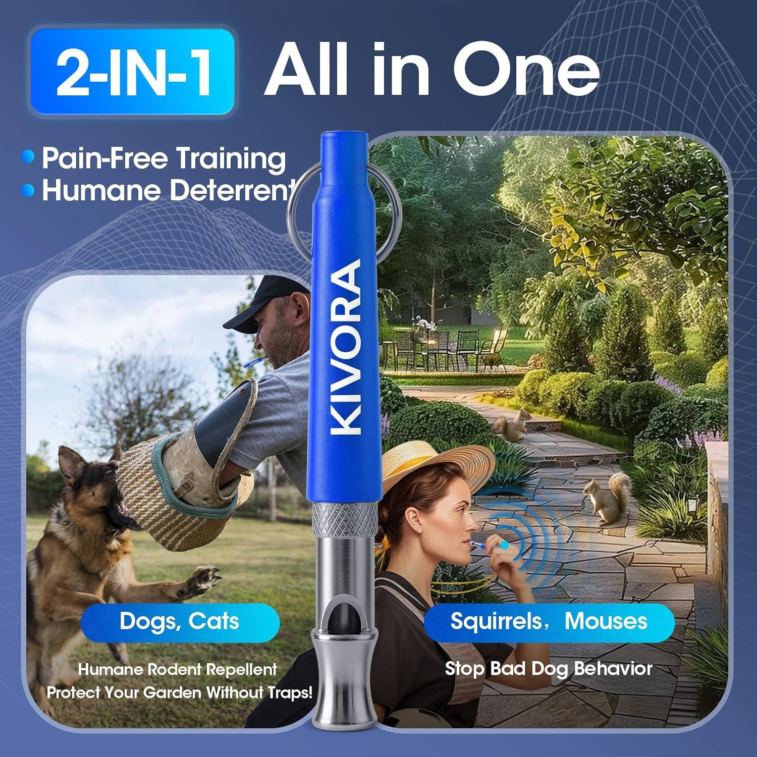 Silbato para Perros KIVORA 4 Pack Ultrasonido Ajustable