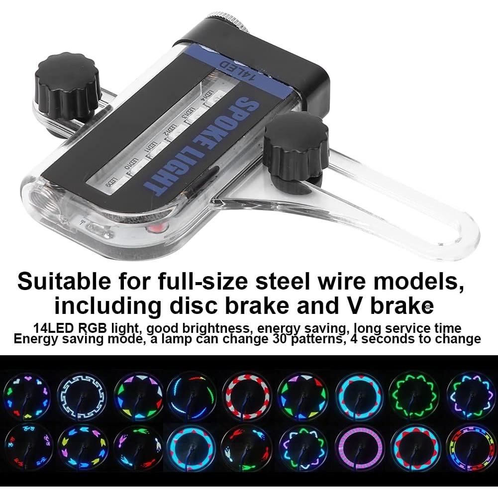 Luces de Radios RGB Keenso 14LED Recargables para Bicicleta