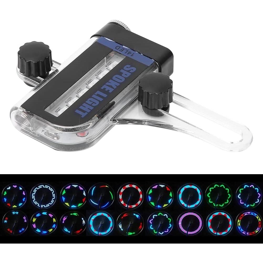 Luces de Radios RGB Keenso 14LED Recargables para Bicicleta