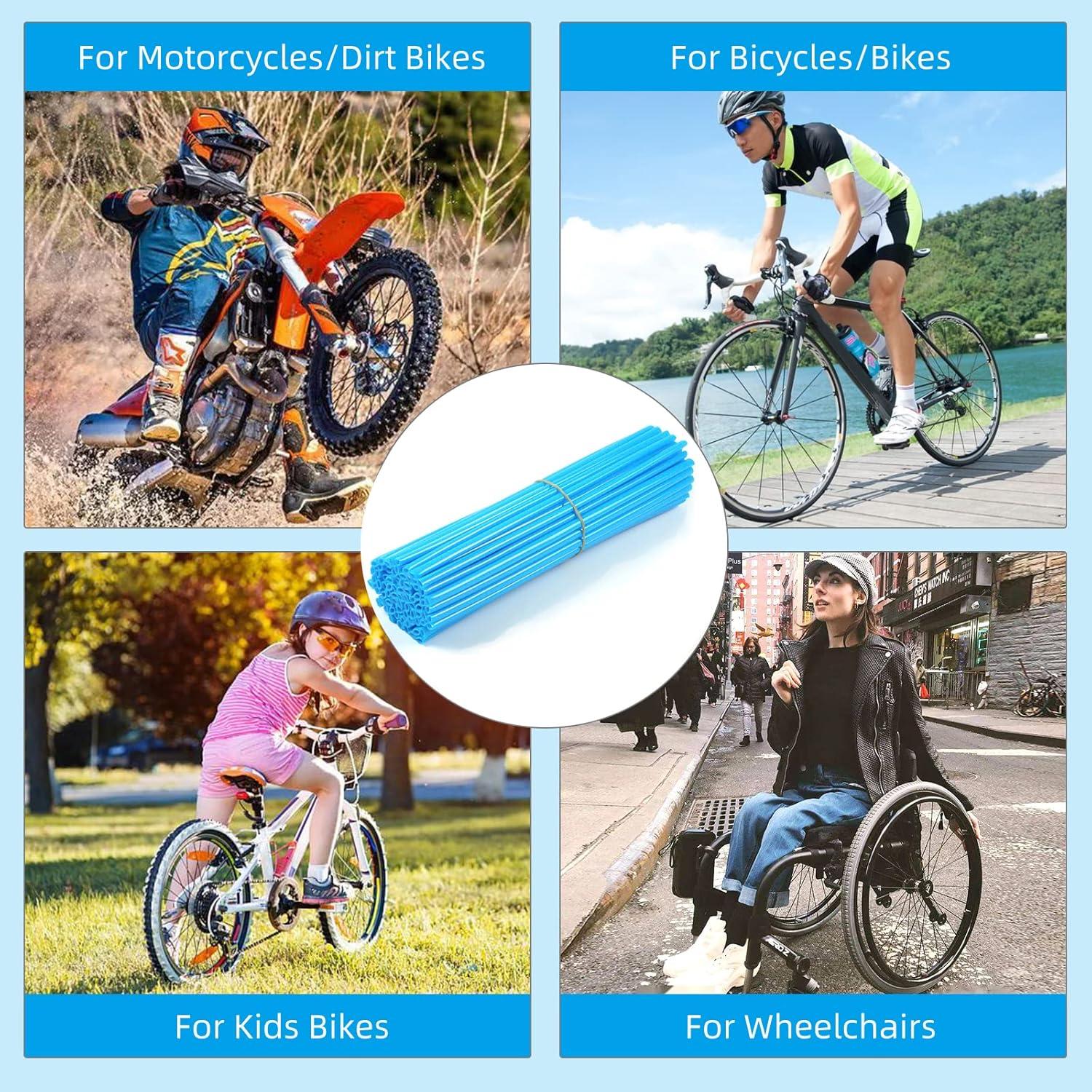 Cubiertas de Radios PPXIONG 72 Piezas para Motocicleta y Bicicleta