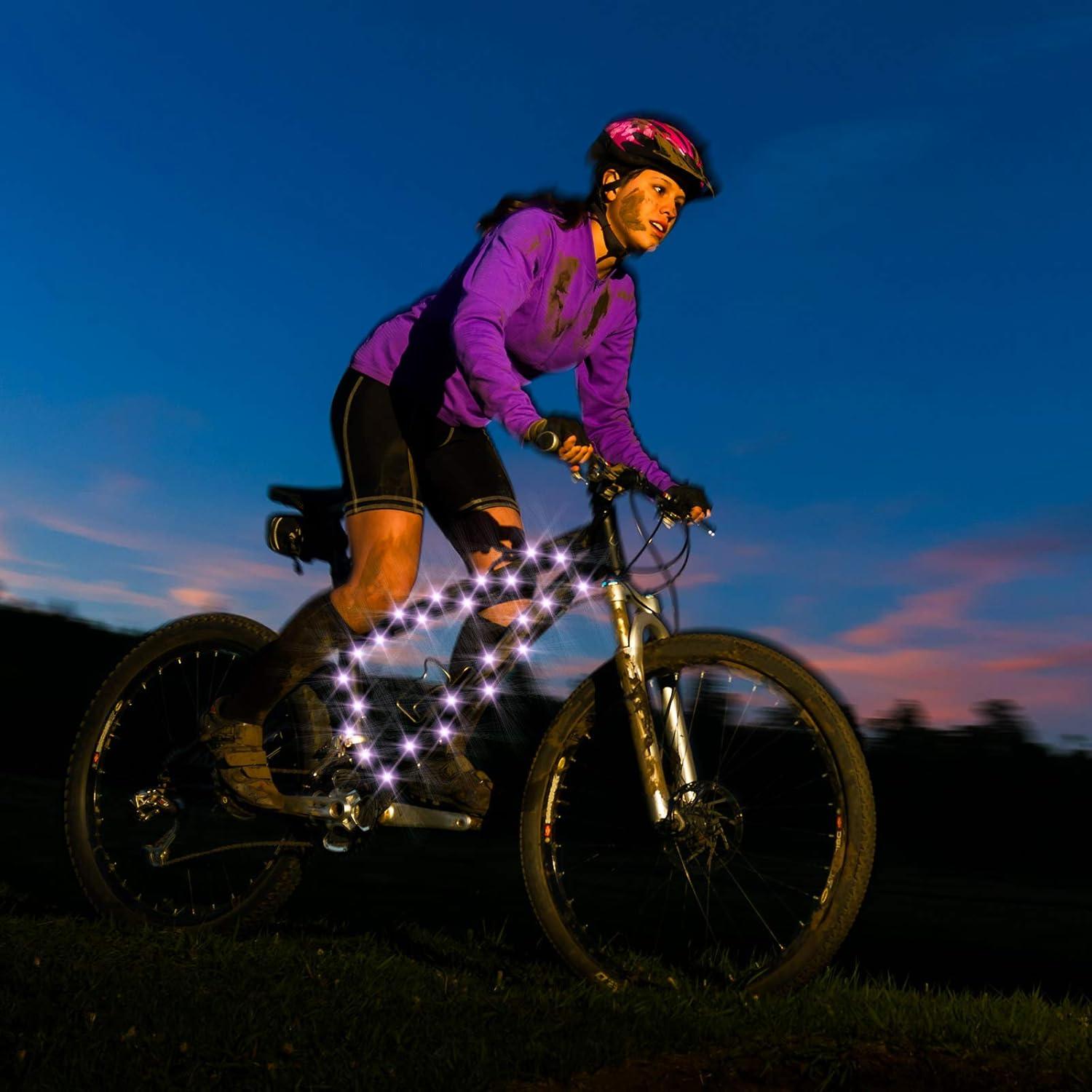 Luces LED para marco de bicicleta Waybelive, 16 colores, impermeable