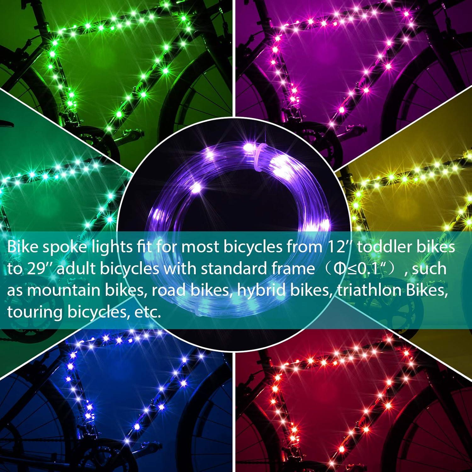 Luces LED para marco de bicicleta Waybelive, 16 colores, impermeable
