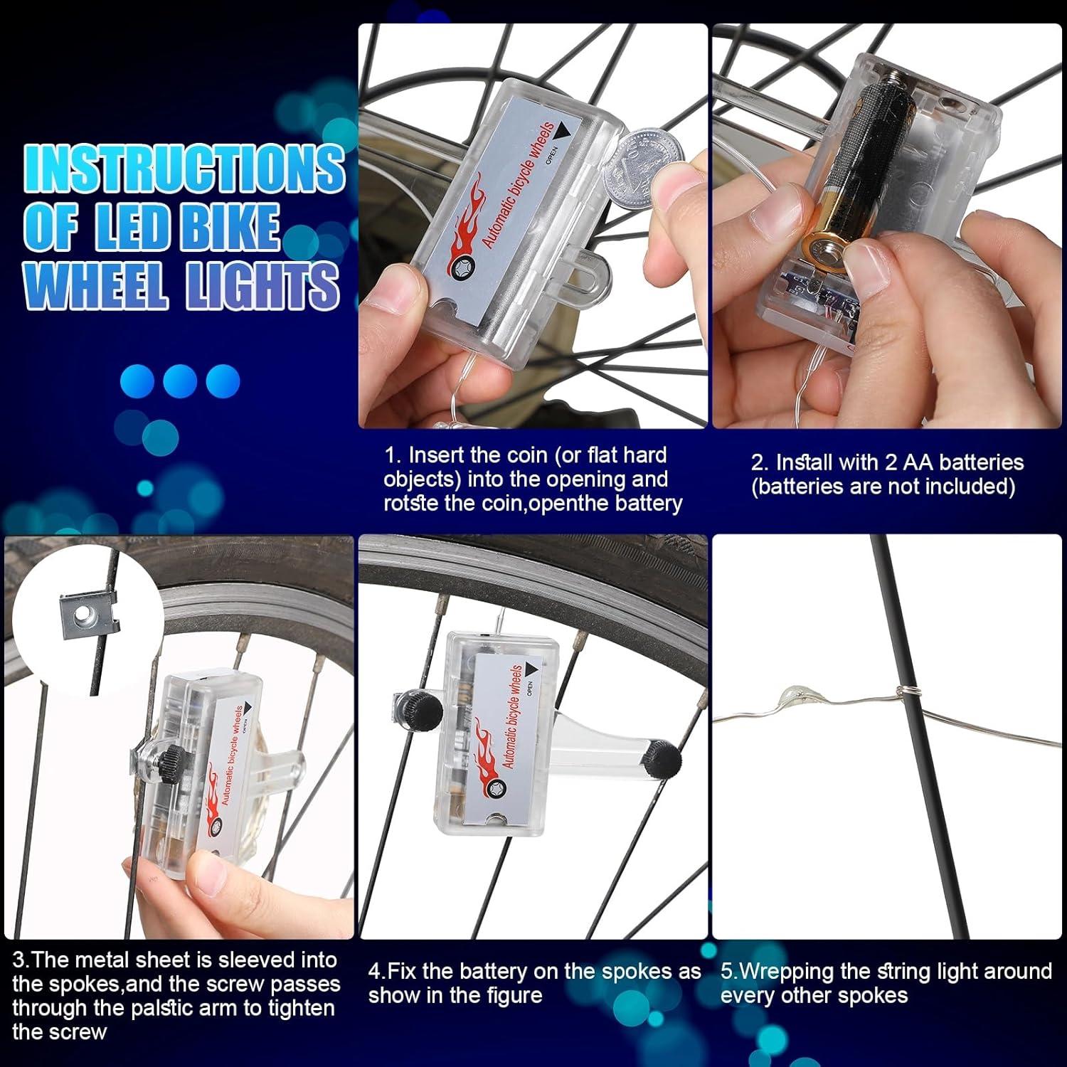 Luces LED para Bicicleta Woanger 3 Pcs Azul Impermeables