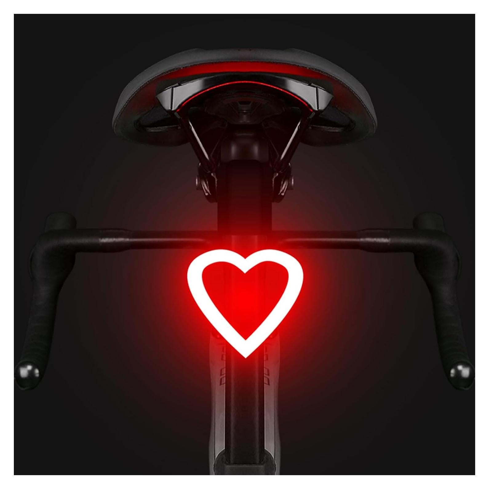 Luz Trasera LED Recargable YUERWOVER Rojo Corazón 5 Modos