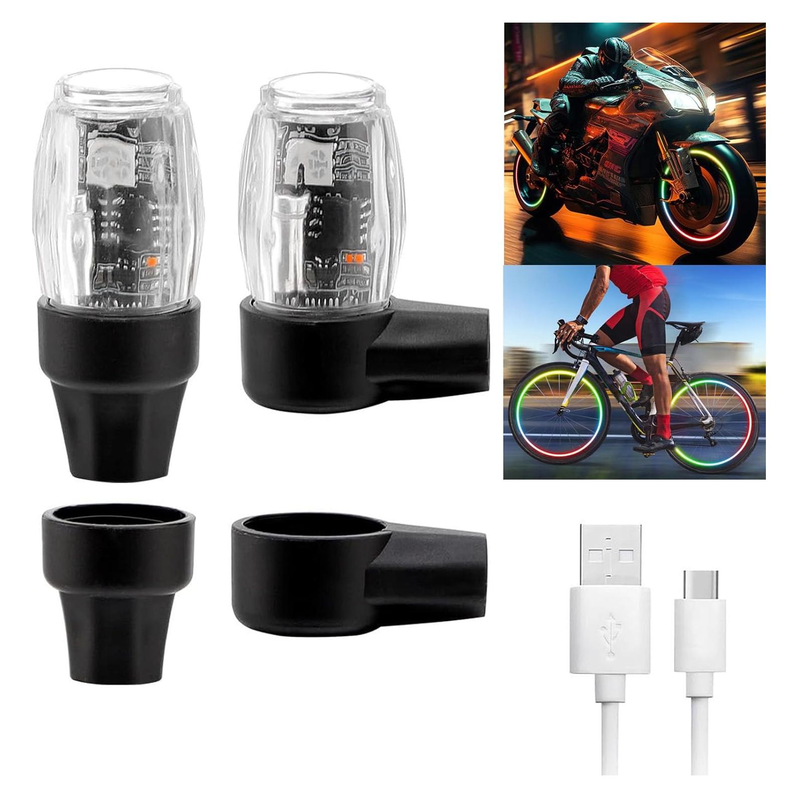 Luces LED de Válvula de Neumático YUERWOVER - 2 Unidades Coloridas