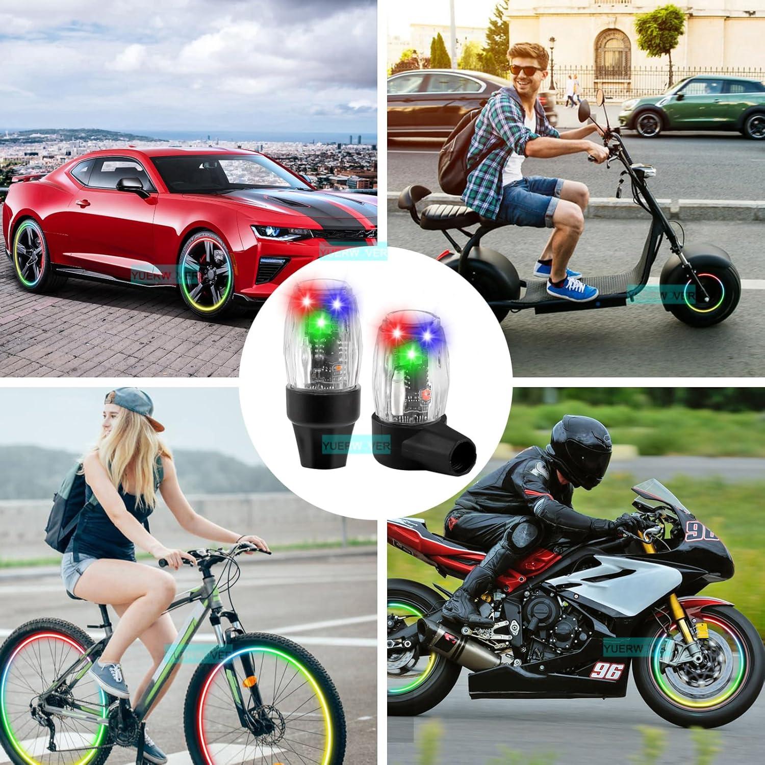 Luces LED de Válvula de Neumático YUERWOVER - 2 Unidades Coloridas