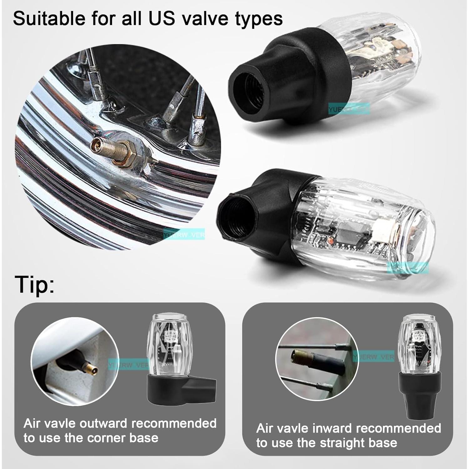 Luces LED de Válvula de Neumático YUERWOVER - 2 Unidades Coloridas