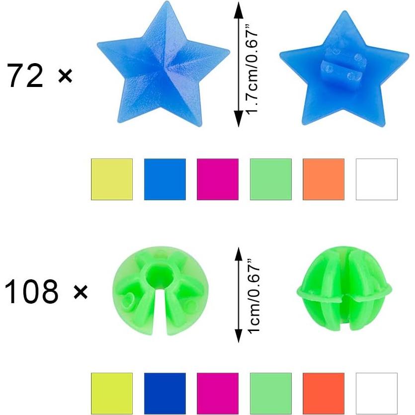 Radios de Bicicleta YuCool - 180 Piezas Multicolor Decorativos