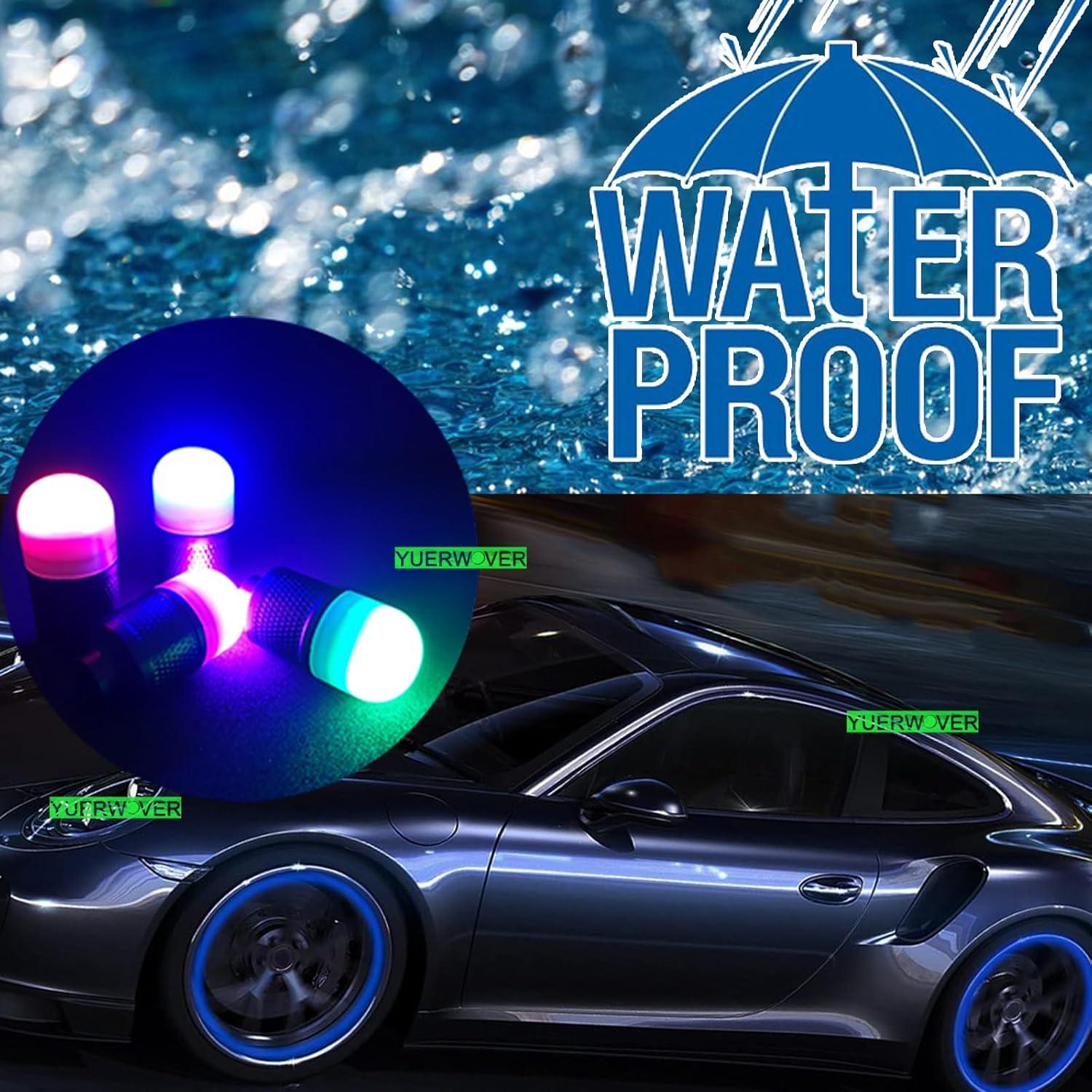 Paquete de 4 luces LED para llantas YUERWOVER coloridas