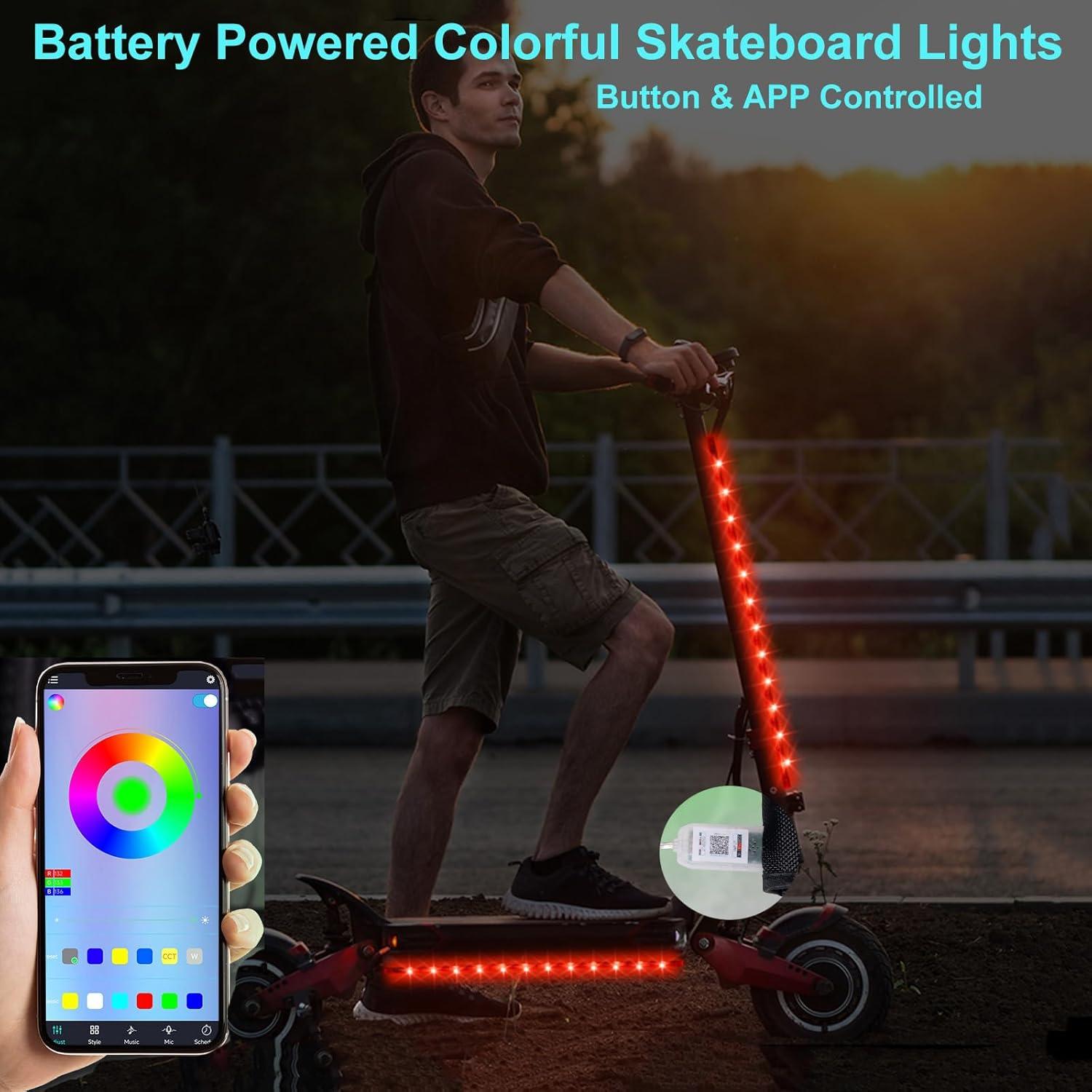 Juego de 2 luces LED RGB Martronic para bicicleta 39.6 cm