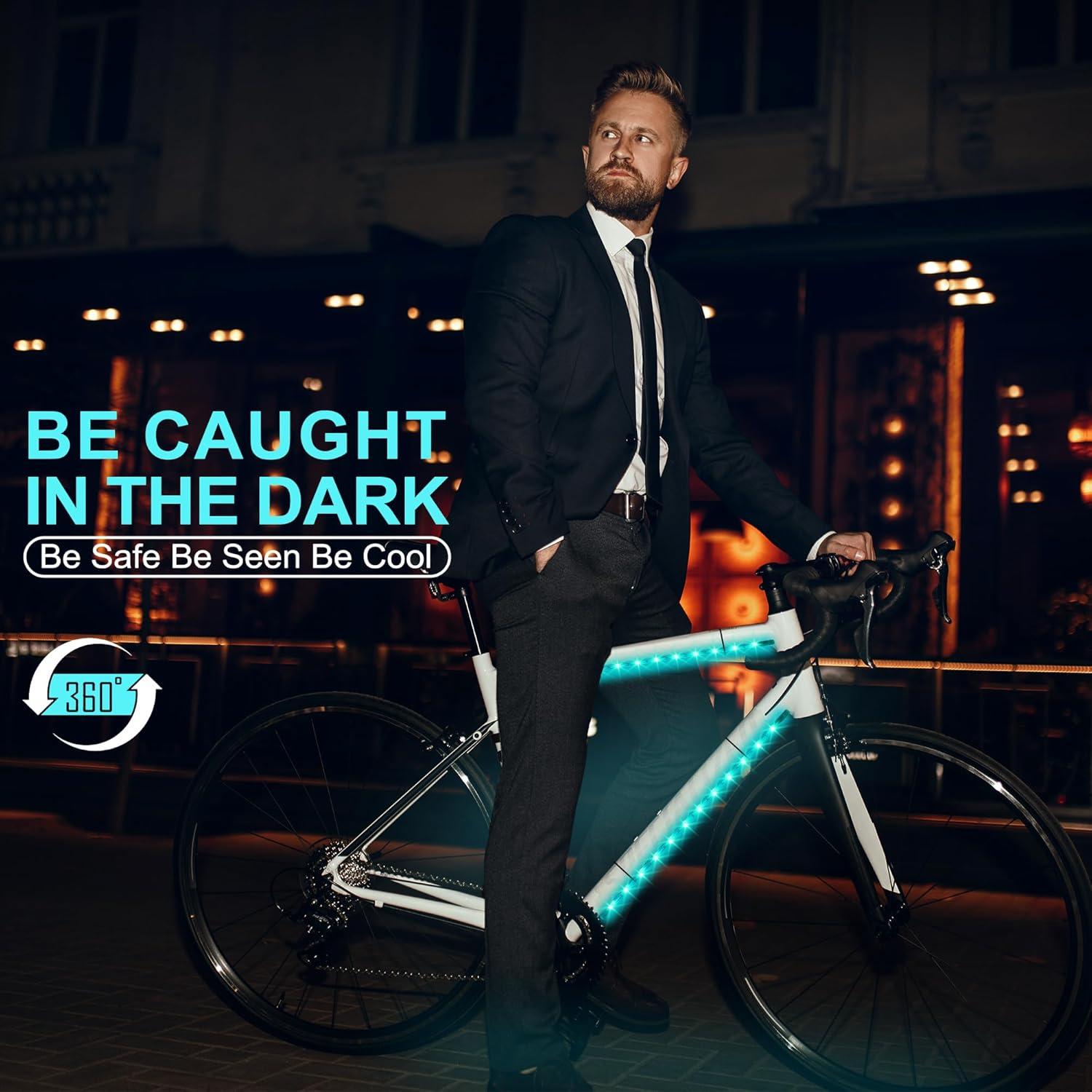 Juego de 2 luces LED RGB Martronic para bicicleta 39.6 cm