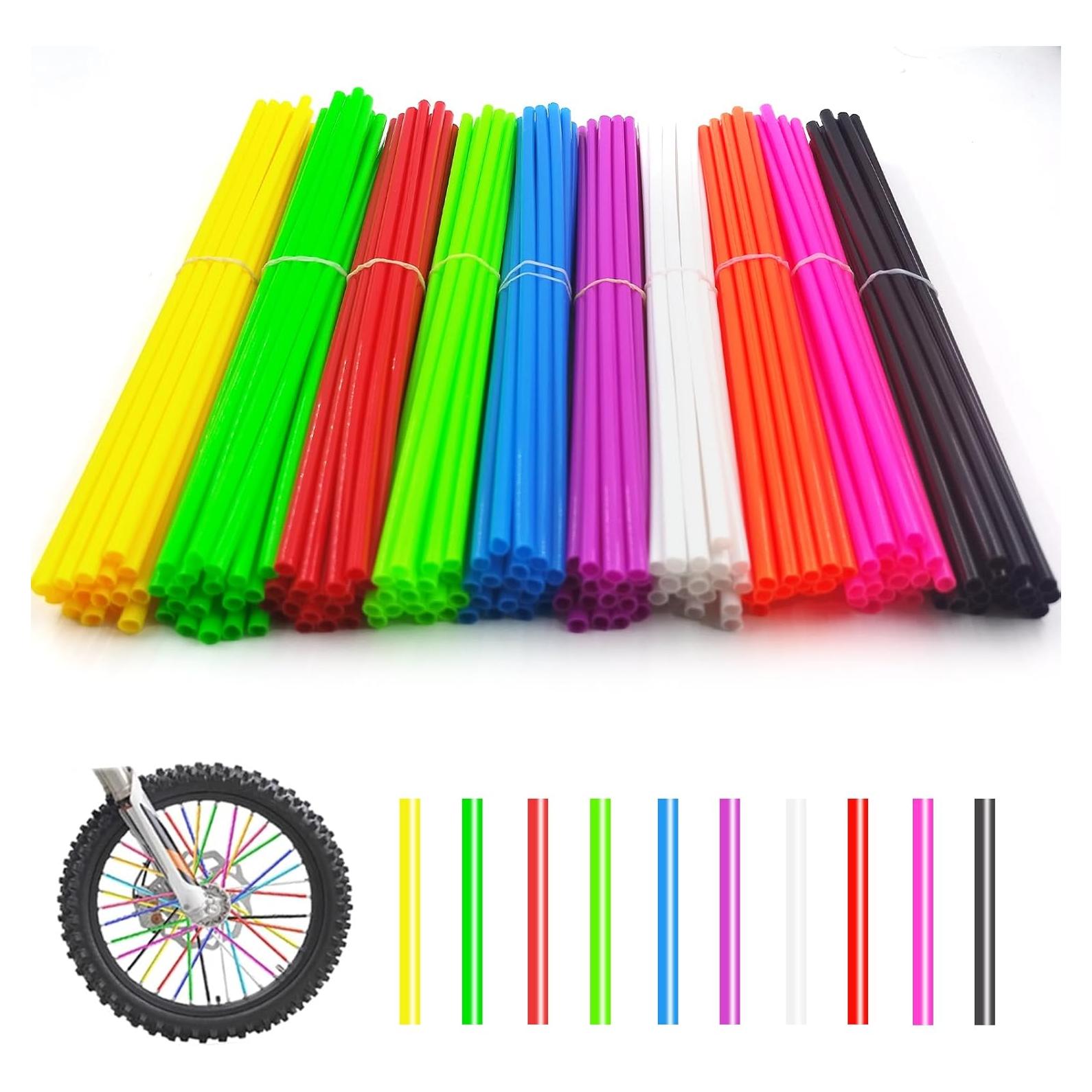 180 Cubiertas de Radios DENGXINWEI 24cm 10 Colores para Bicicleta