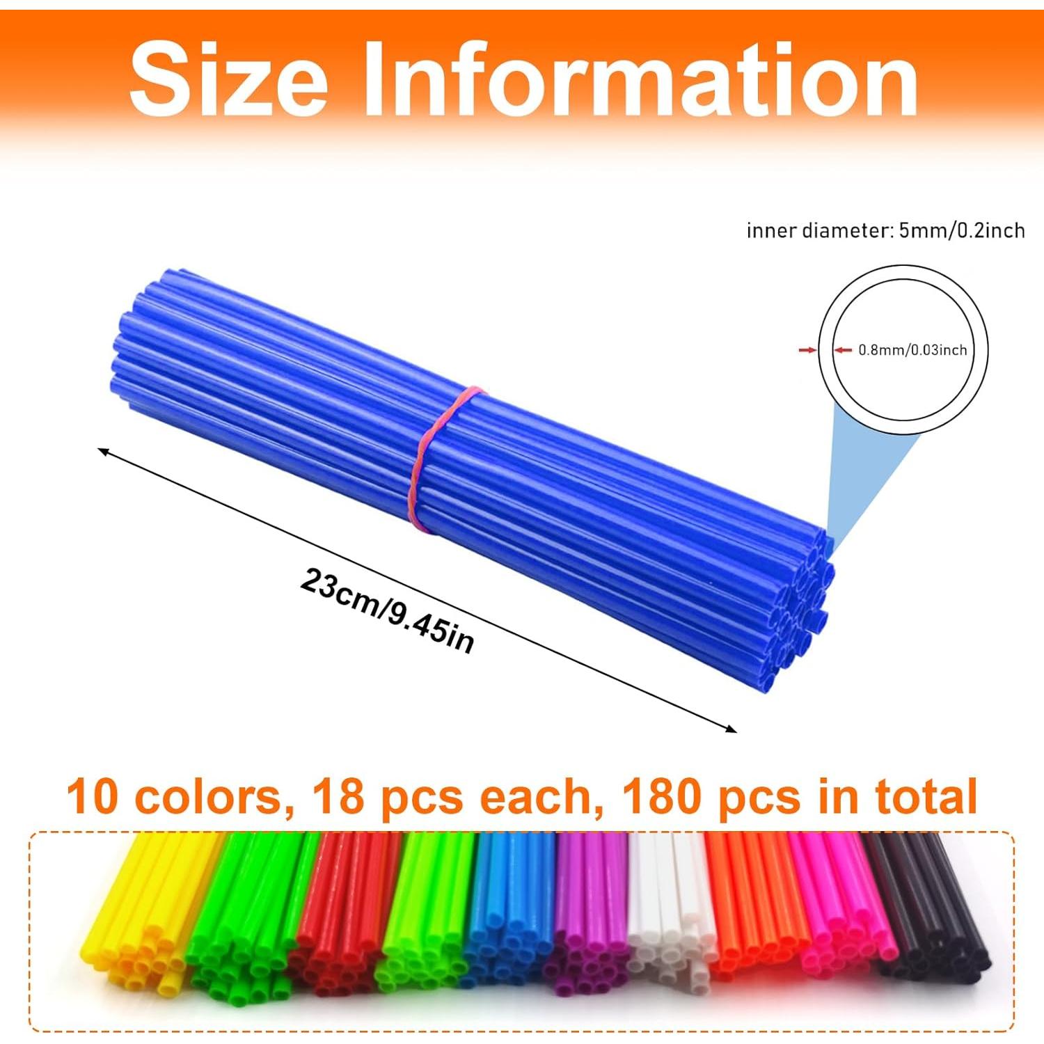 180 Cubiertas de Radios DENGXINWEI 24cm 10 Colores para Bicicleta