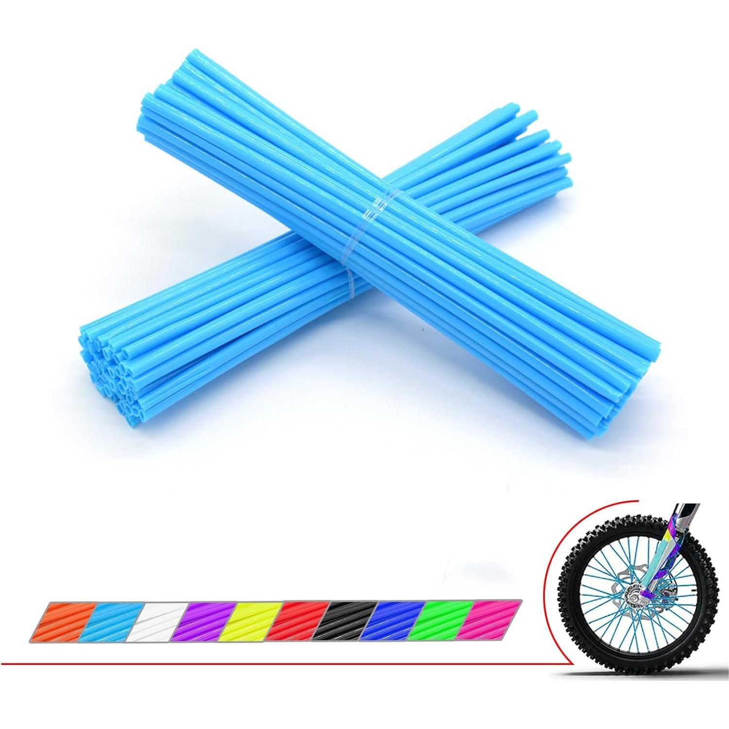 Cubiertas de Radios R QIANKONG 72 Pcs Azul Claro para Motocicleta/Bicicleta