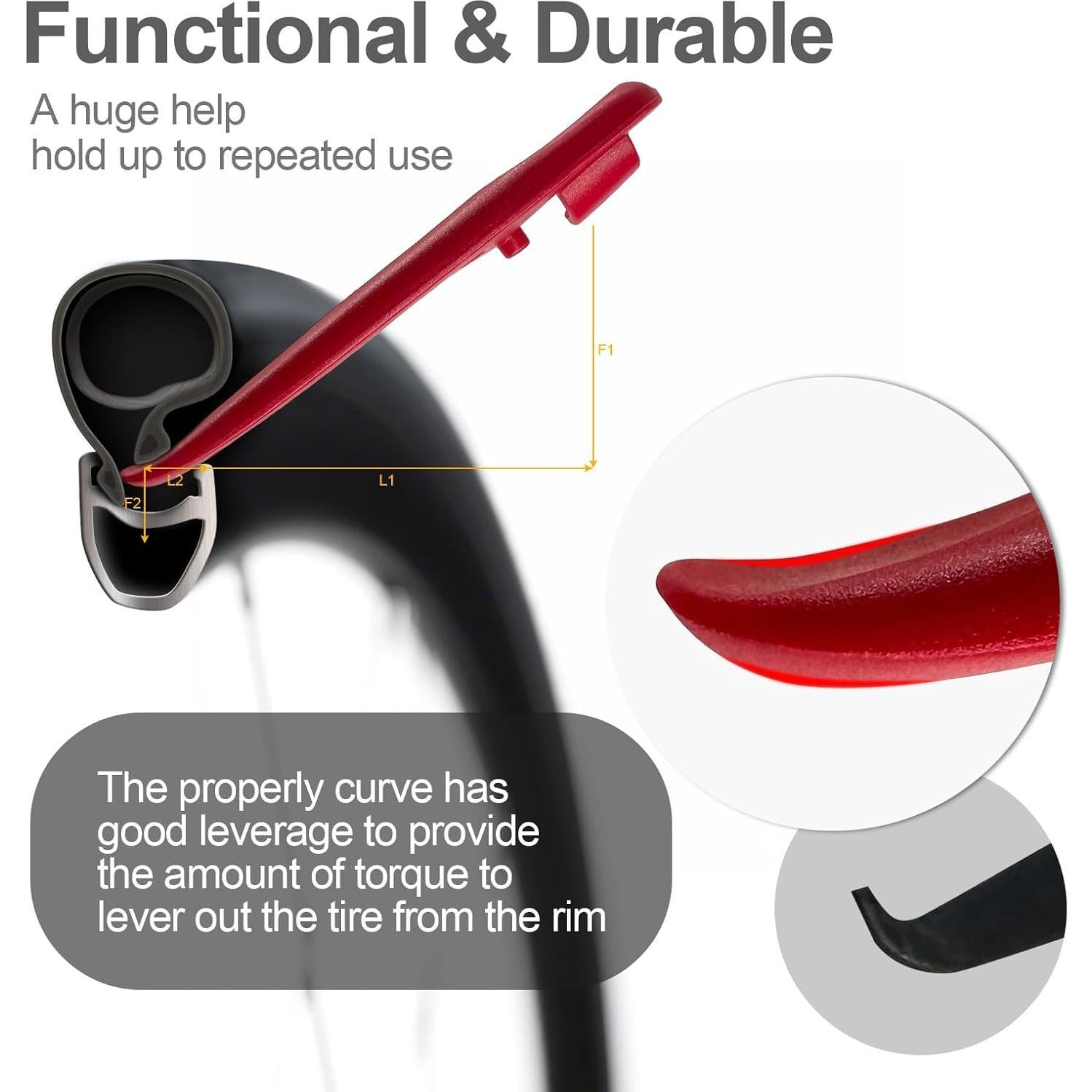 Juego de 6 Palancas de Neumático Prutomr Compactas 10.4 cm