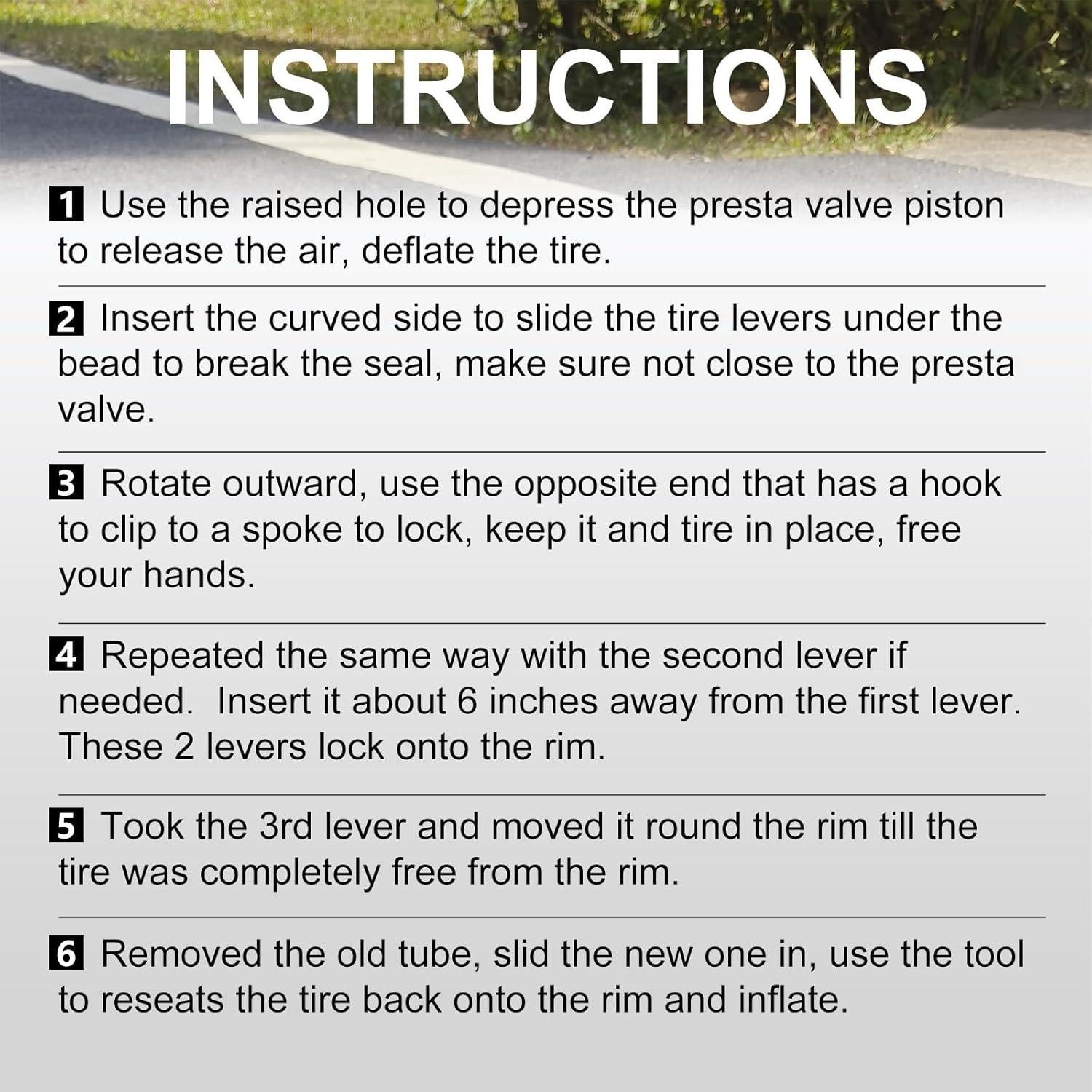 Juego de 6 Palancas de Neumático Prutomr Compactas 10.4 cm