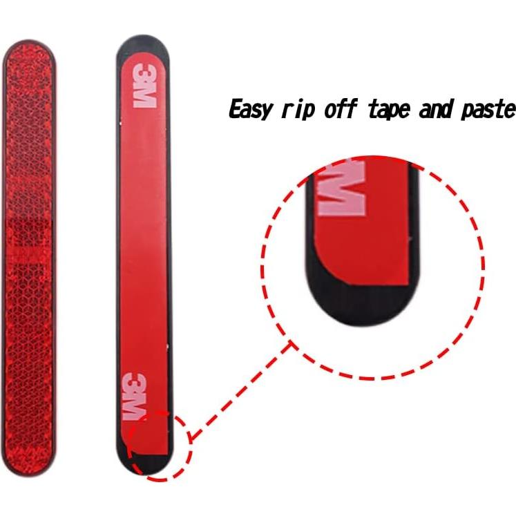 Reflectores Adhesivos Rojo BAR - Seguridad para Vehículos 2Pcs