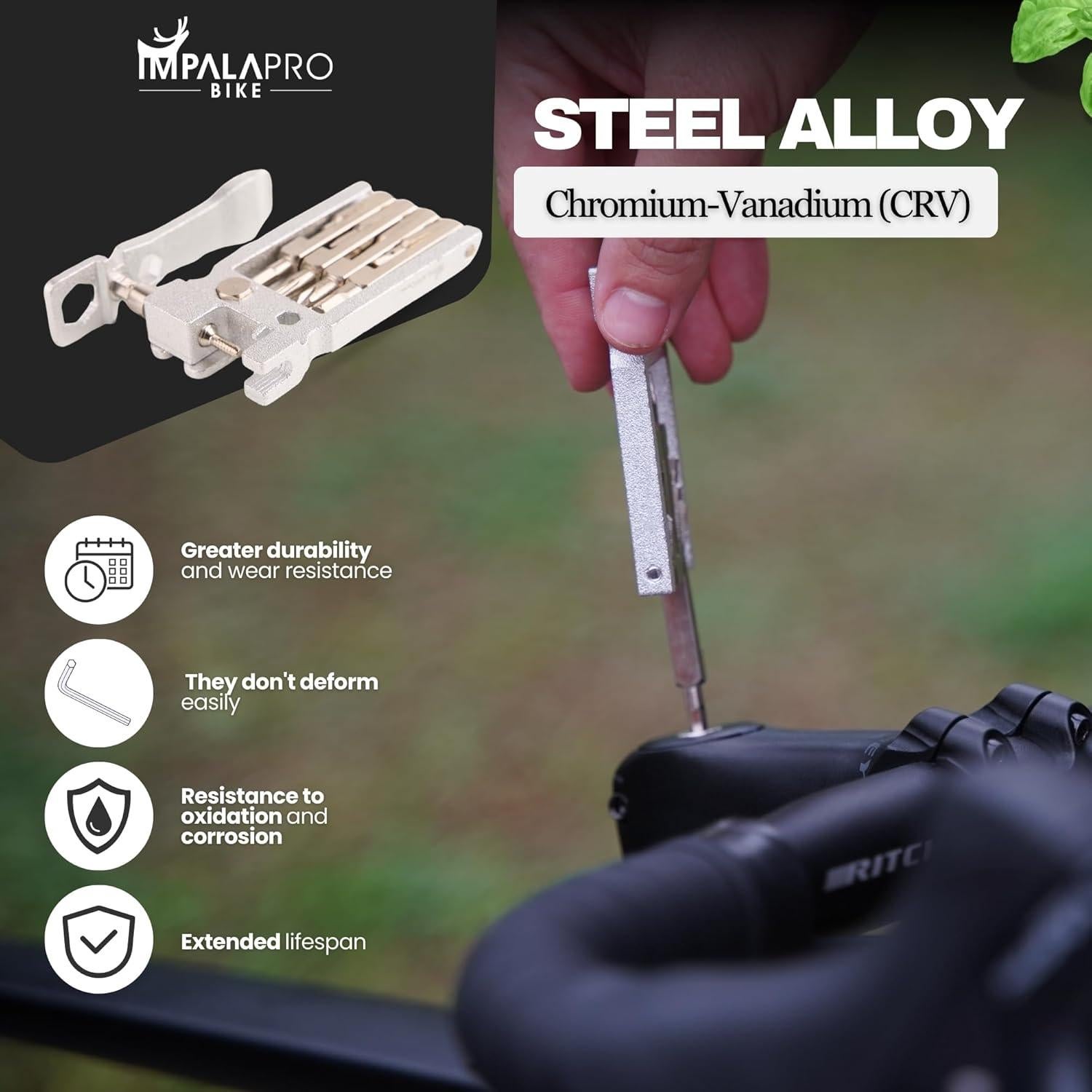 Kit de Herramientas para Bicicleta 20 en 1 IMPALAPRO Plata