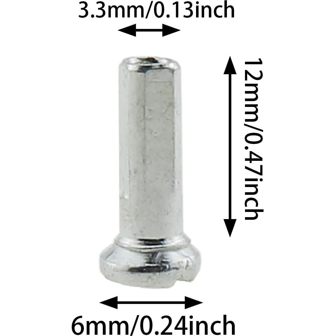36 Tapas de Radios de Bicicleta ZZHXSM 12mm 14G Plateadas